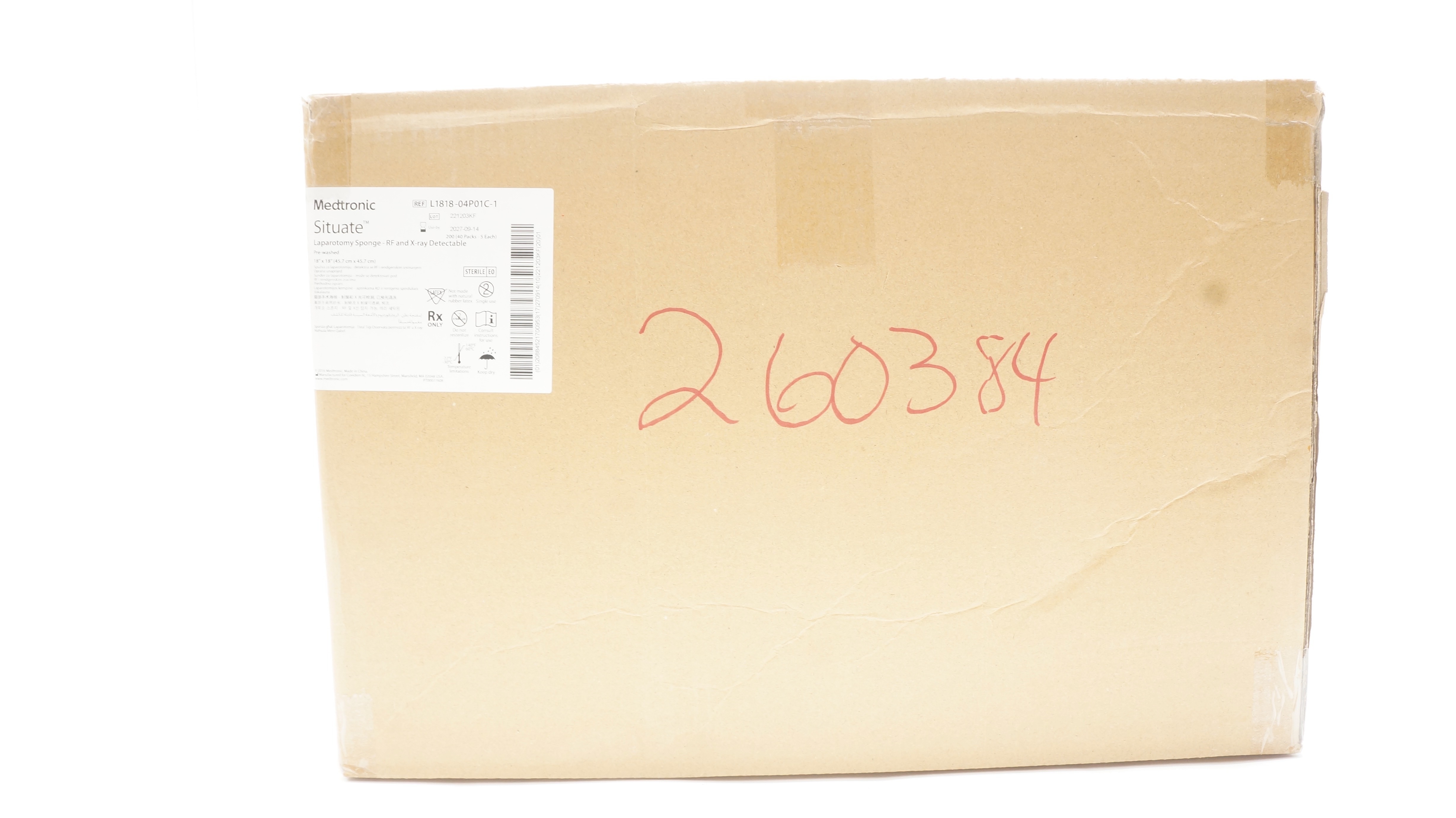 Medtronic L1818-04P01C-1 Situate Laparotomy Sponge X-Ray Detectable -Case of 200