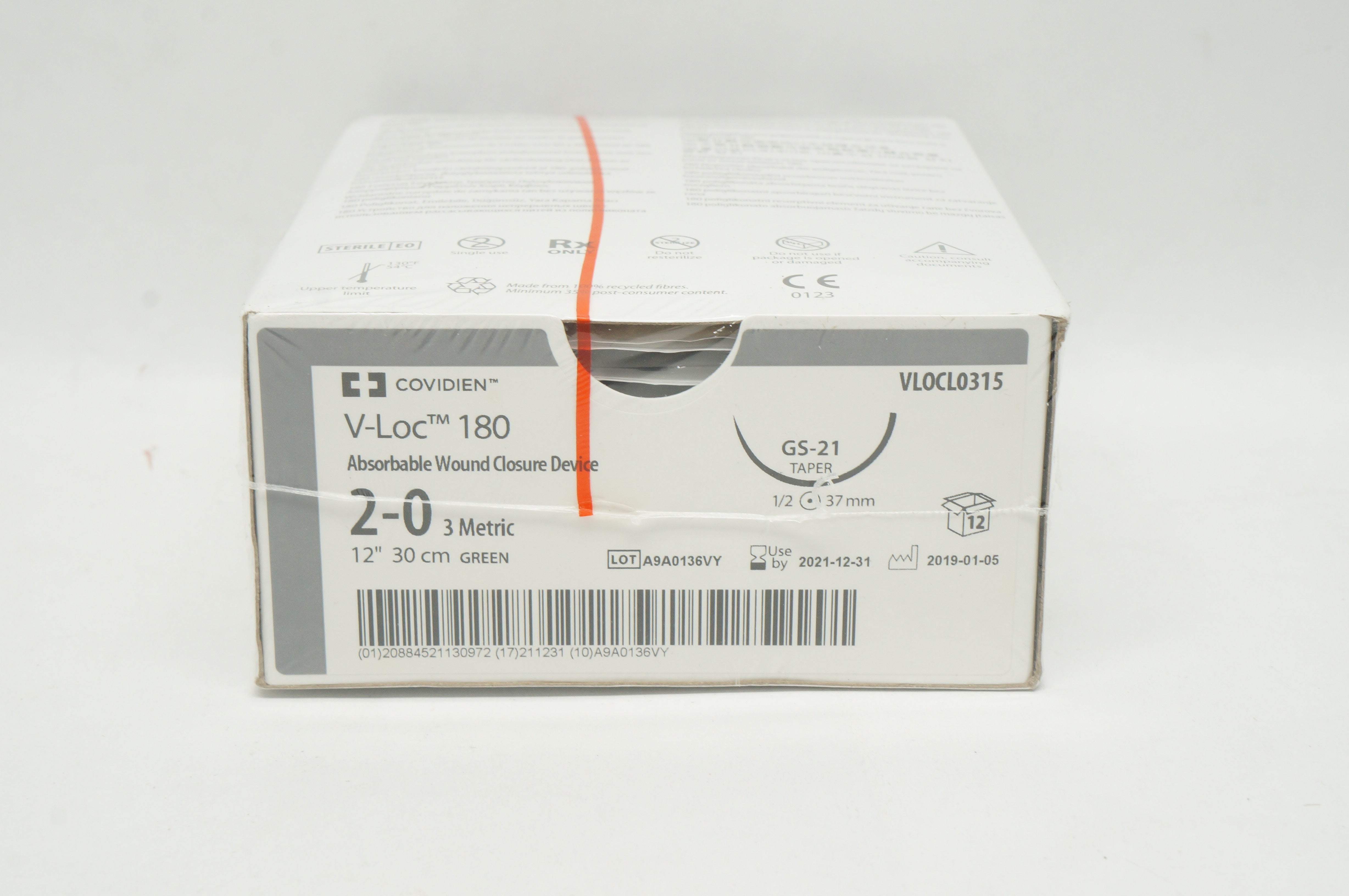 Covidien VLOCL0315 20 VLoc 180 Absorbable Wound Closure Device Box