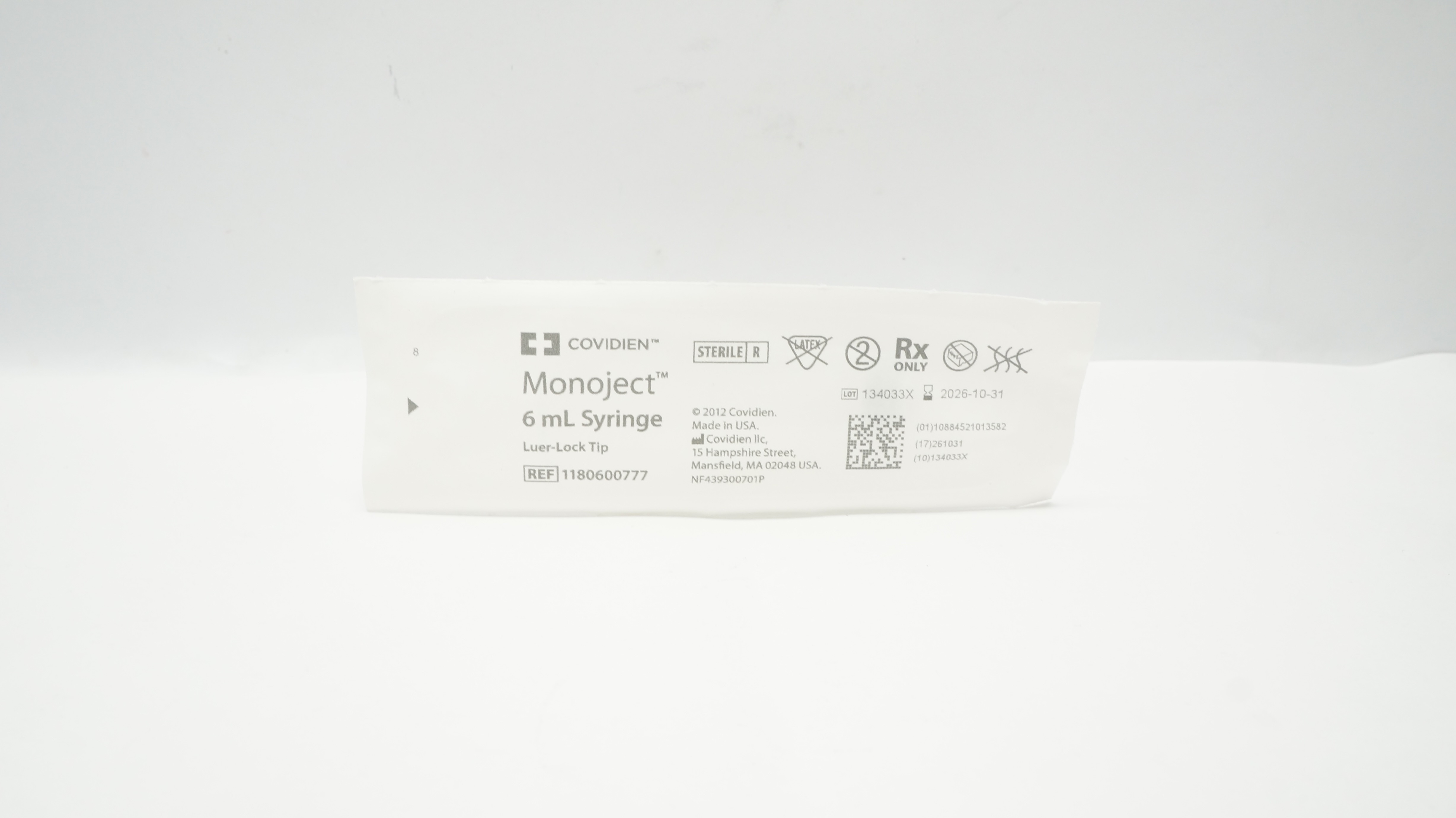 Covidien 1180600777 Monoject 6ml Syringe Luer-Lock Tip
