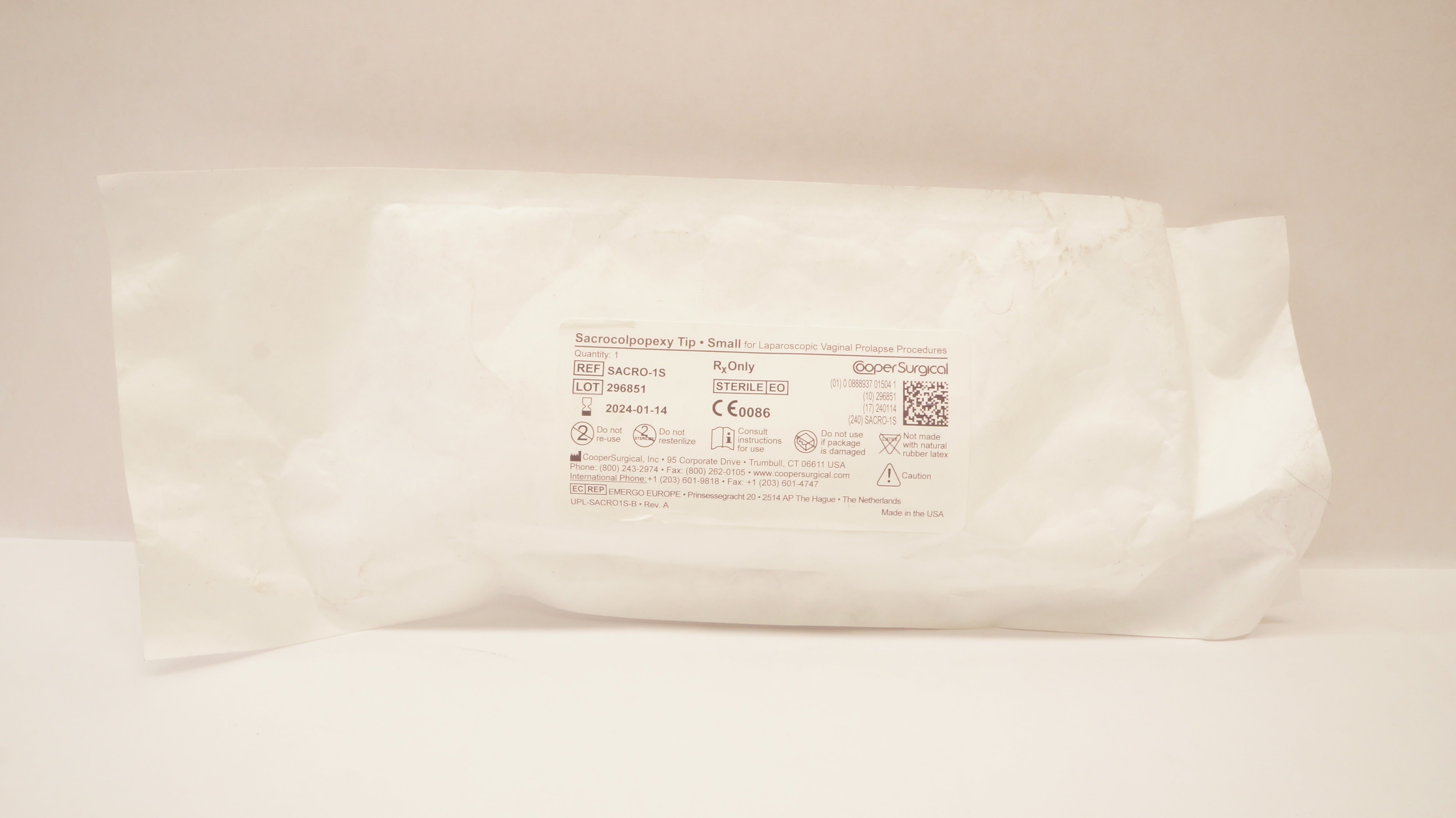 Cooper Surgical SACRO-1S Sacrocolpopexy Tip Small