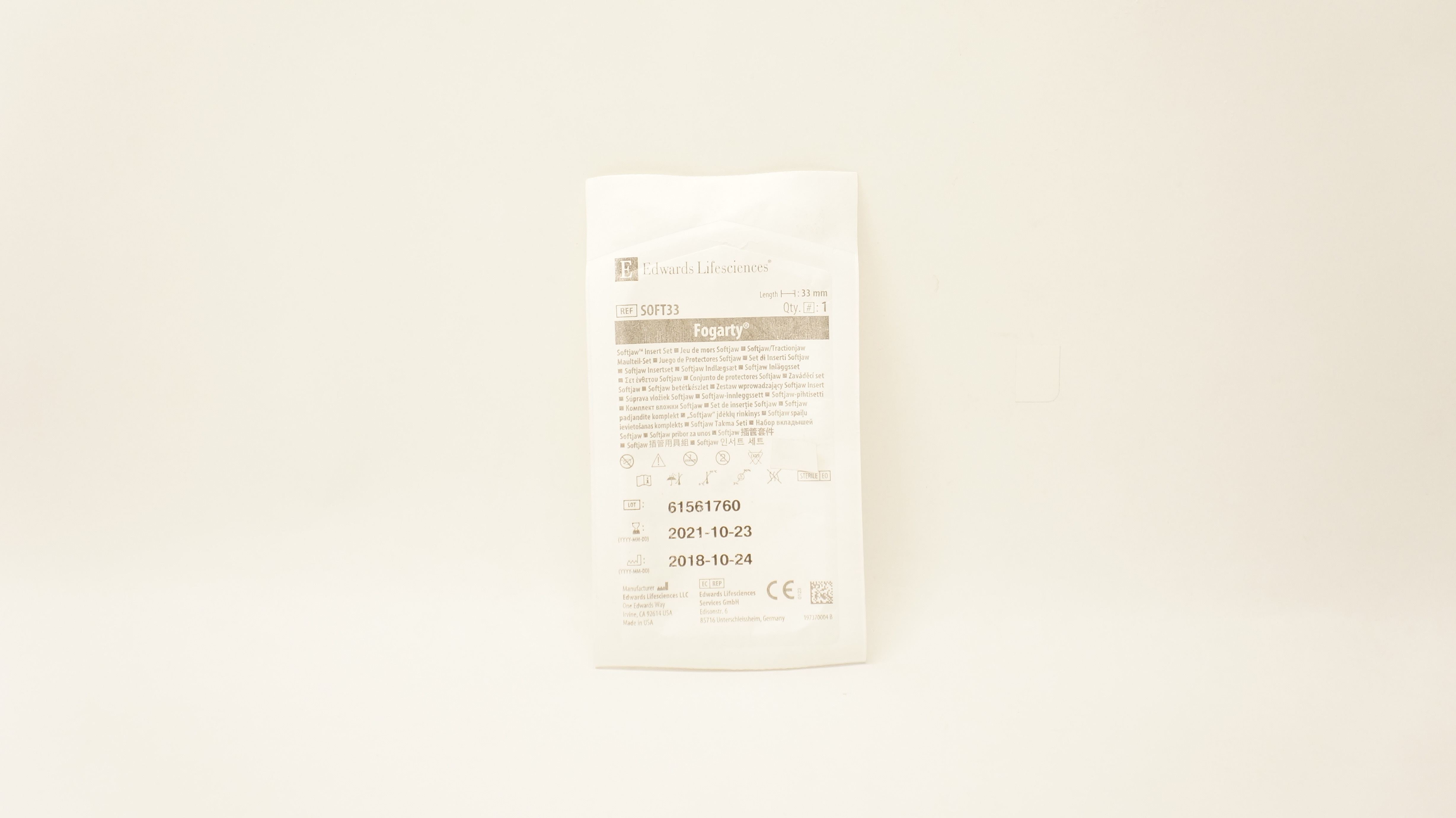 Edwards Lifesciences SOFT33 Fogarty Softjaw Insert Set 33mm (x)