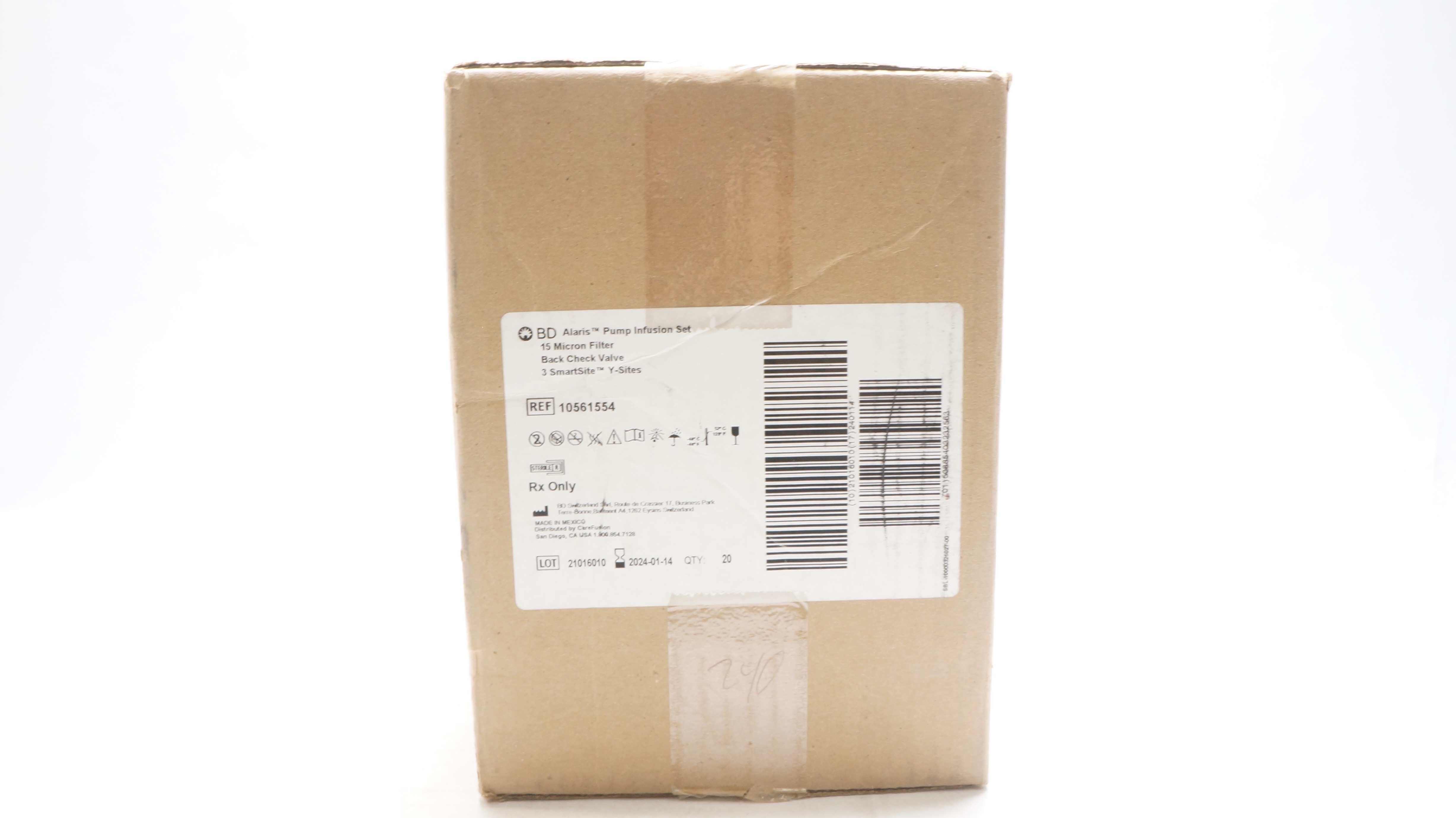 BD 10561554 Alaris Pump Infusion Set 20Drops/mL 26ml x 126inch (x) - Box of 20