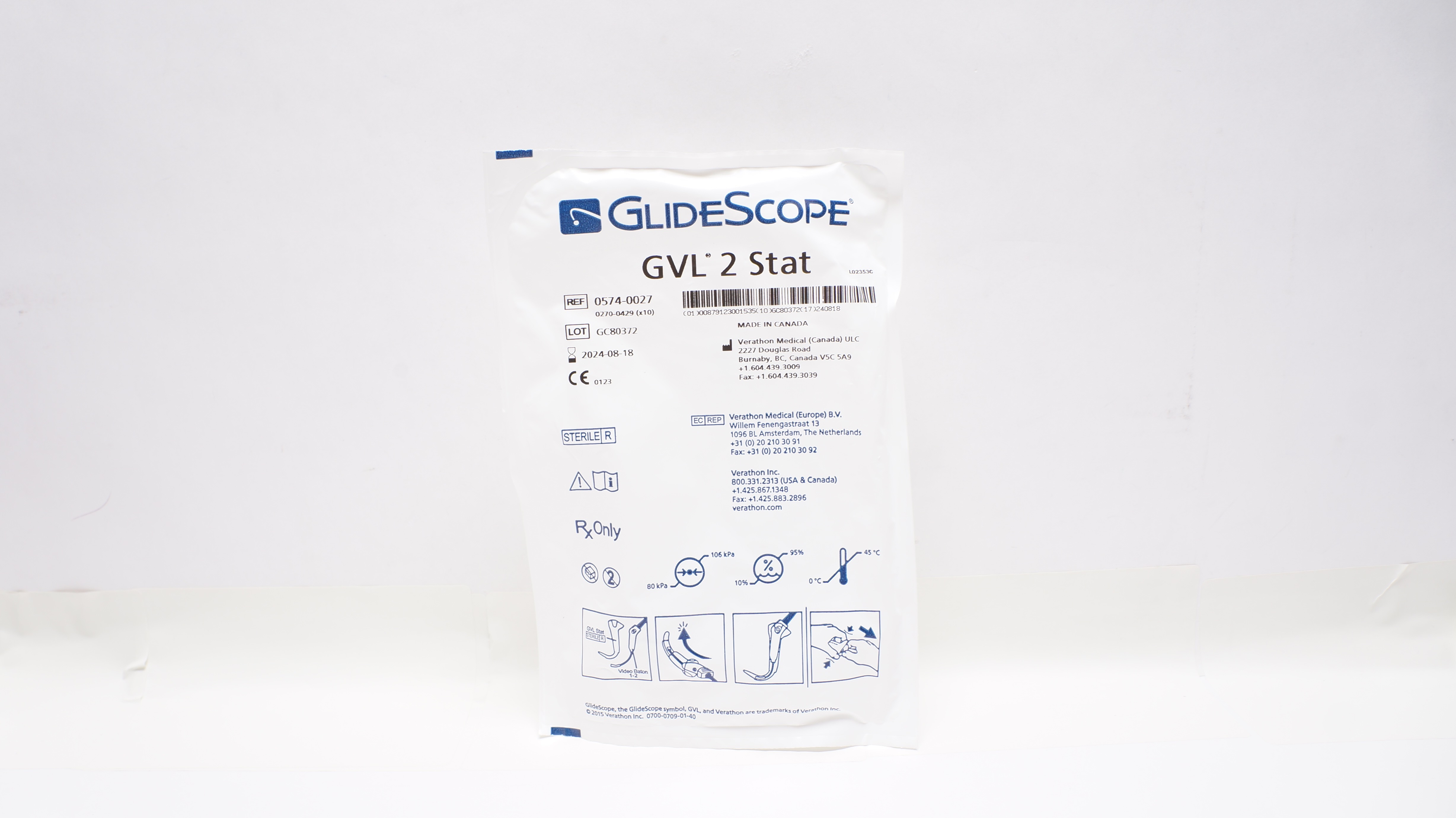 Verathon Medical 0574-0027 GlideScope GVL 2 Stat