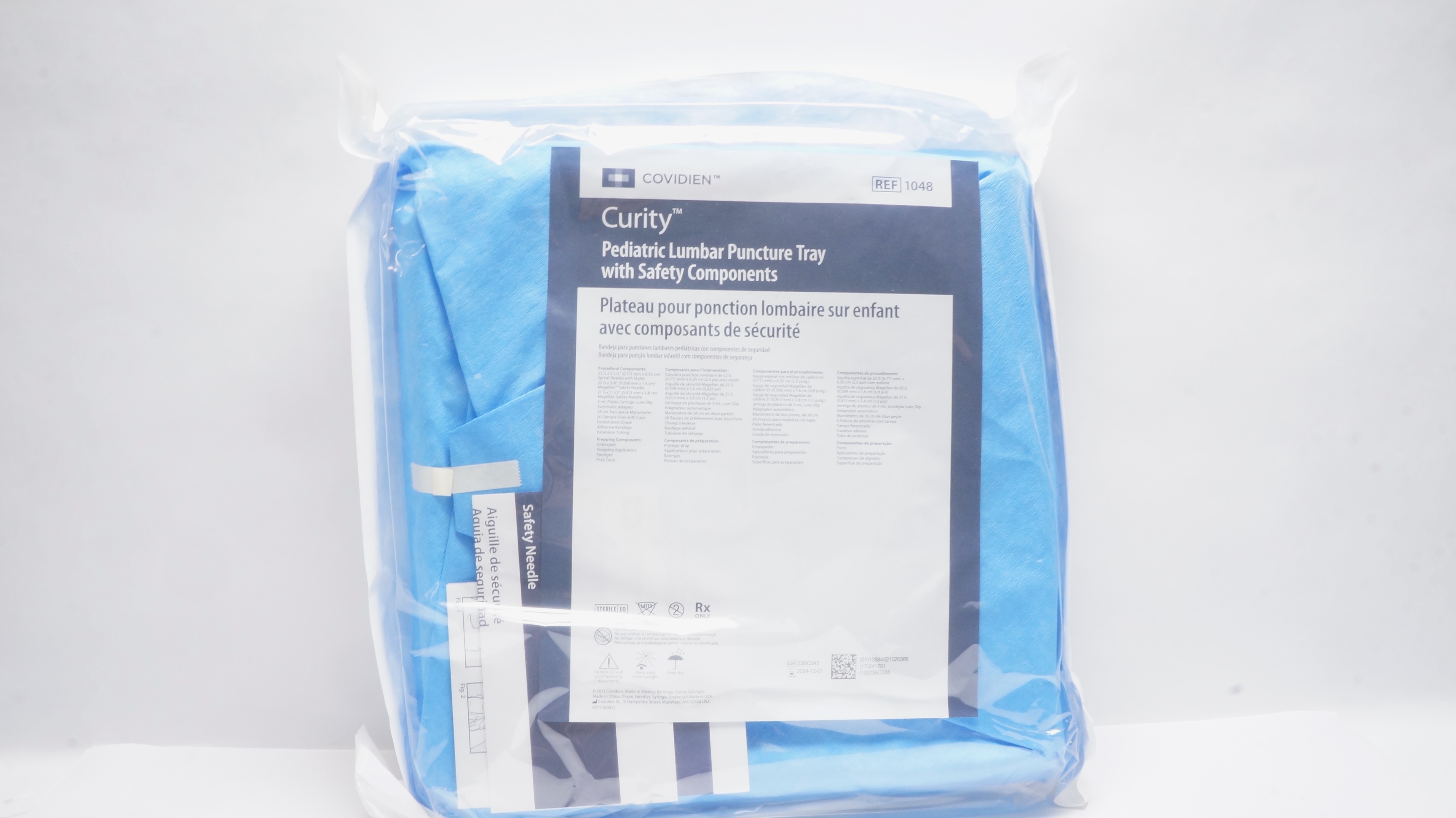 Covidien 1048 Curity Pediatric Lumbar Puncture Tray w/Safety Components (x)