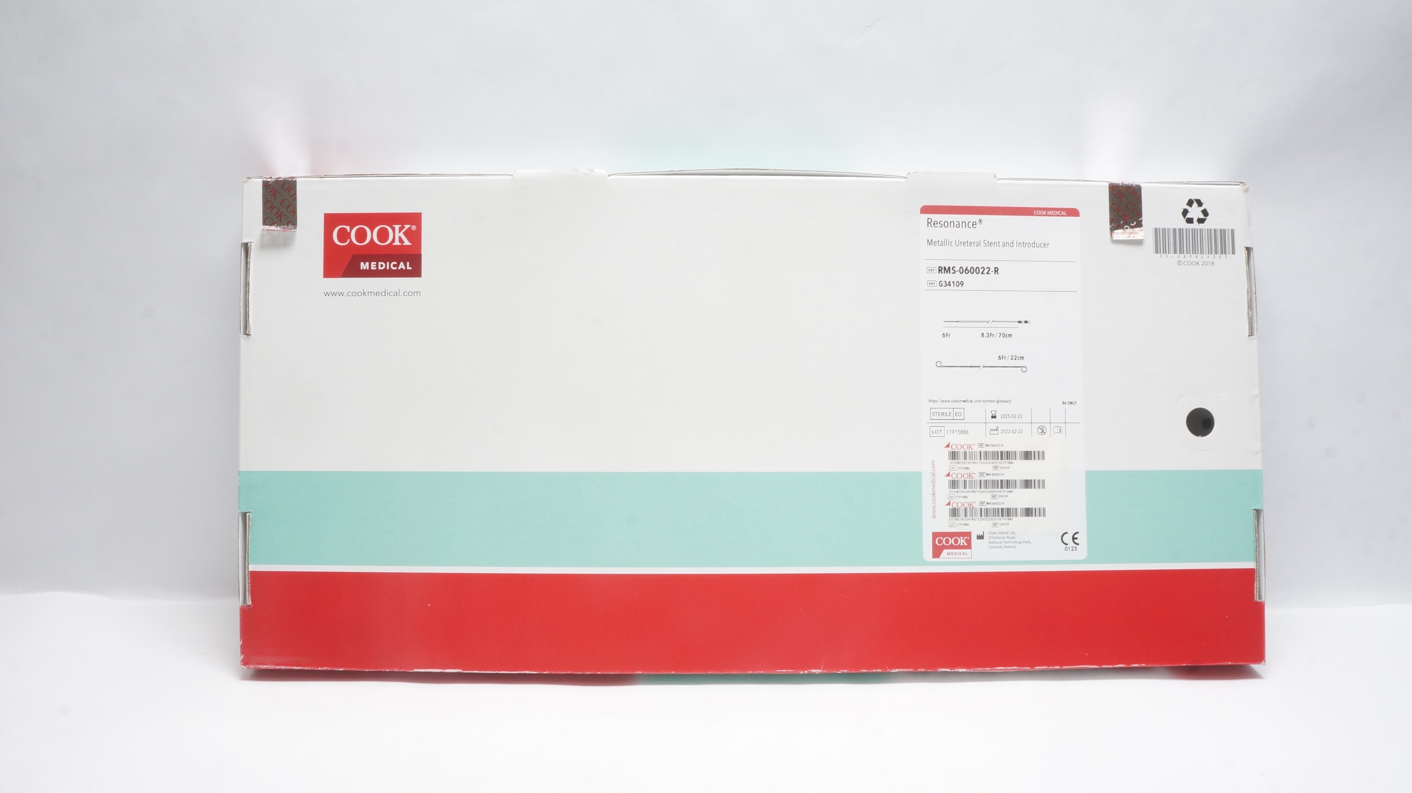 Cook Medical G34109 Resonance Metallic Ureteral Stnt & Introducer 6Fr/22cm (x)