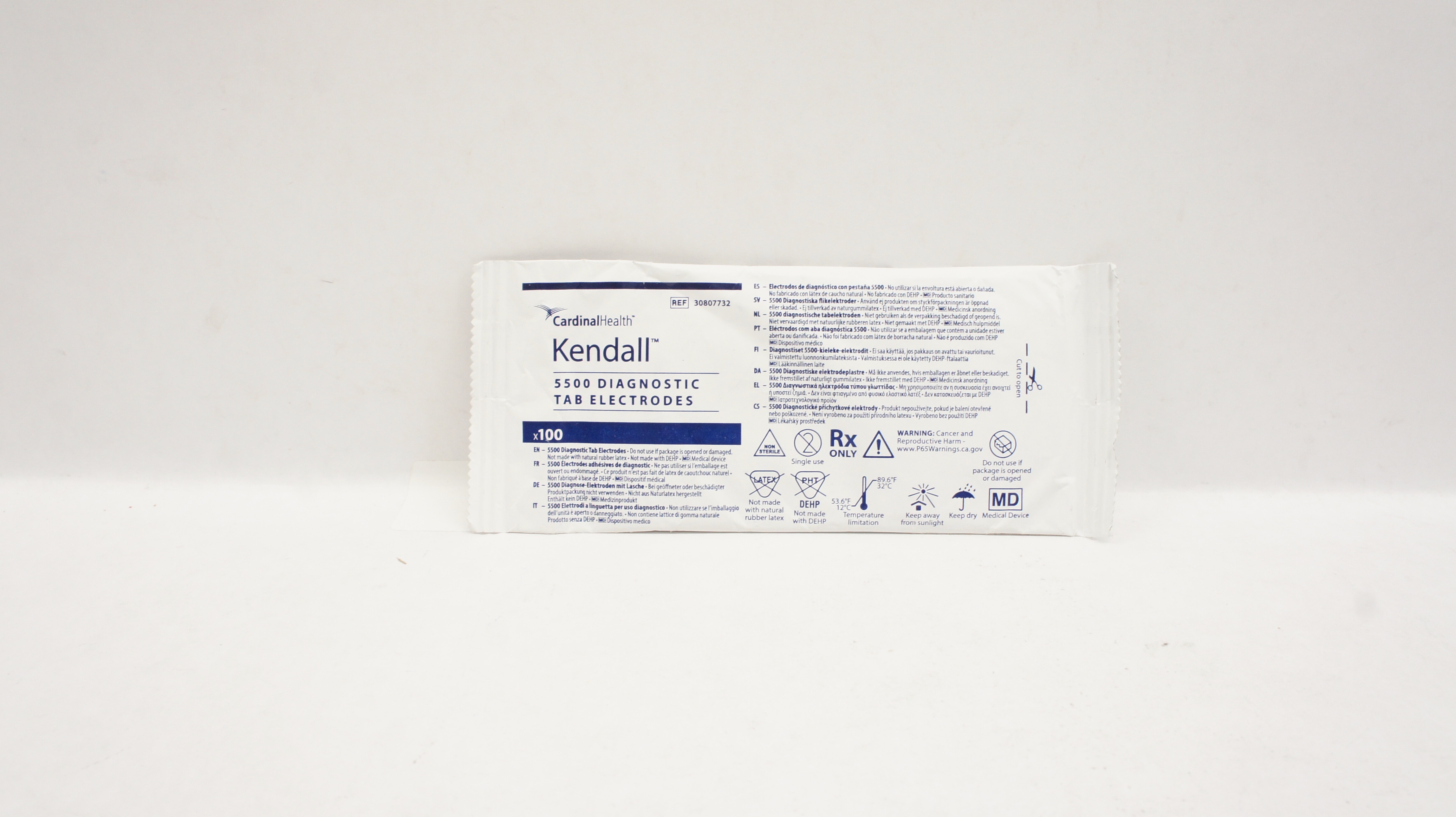 Cardinal Health 30807732 Kendall 5500 Diagnostic Tab Electrodes - Pack of 100