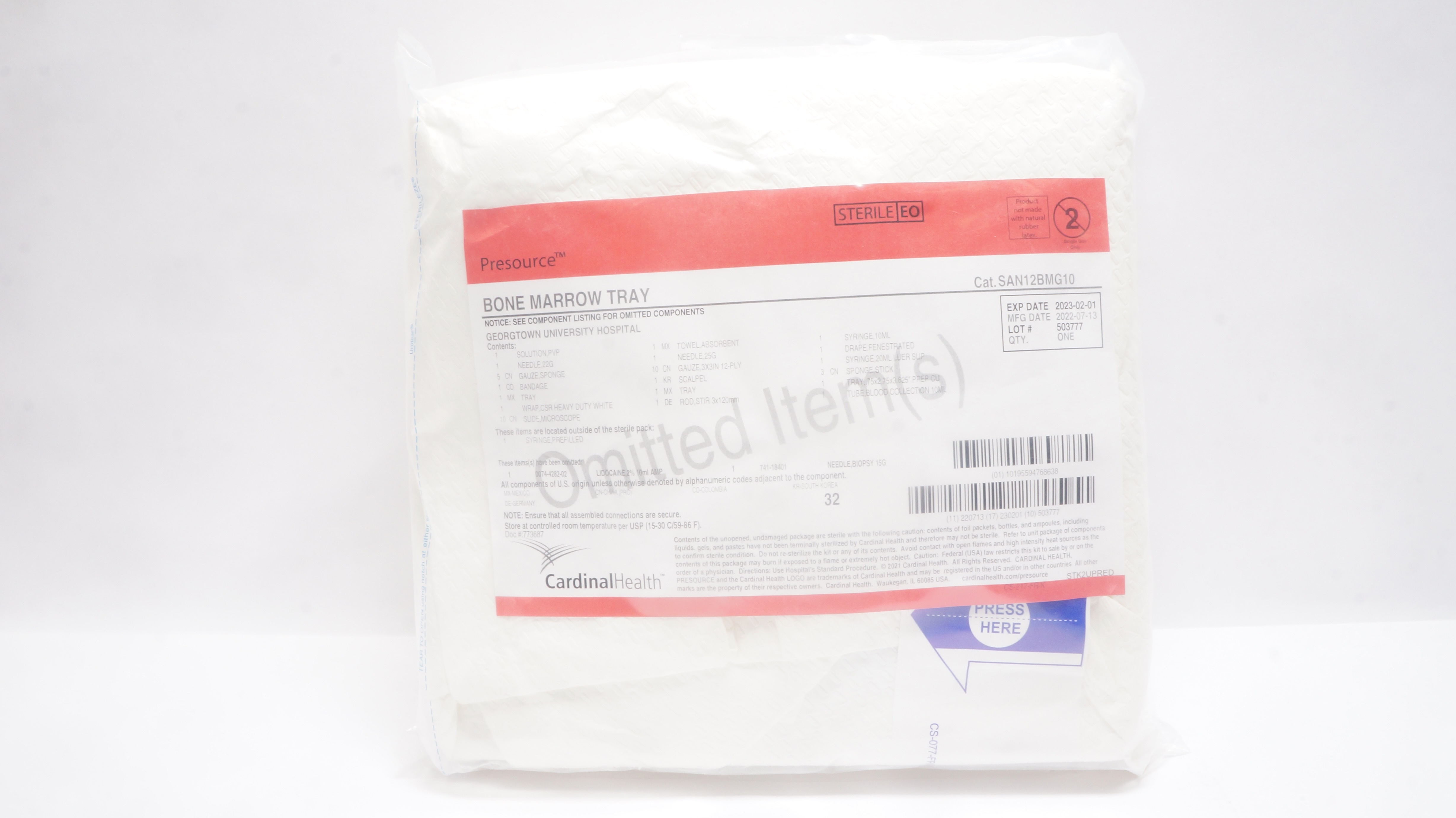 Cardinal Health SAN12BMG10 Presource Bone Marrow Tray (x)