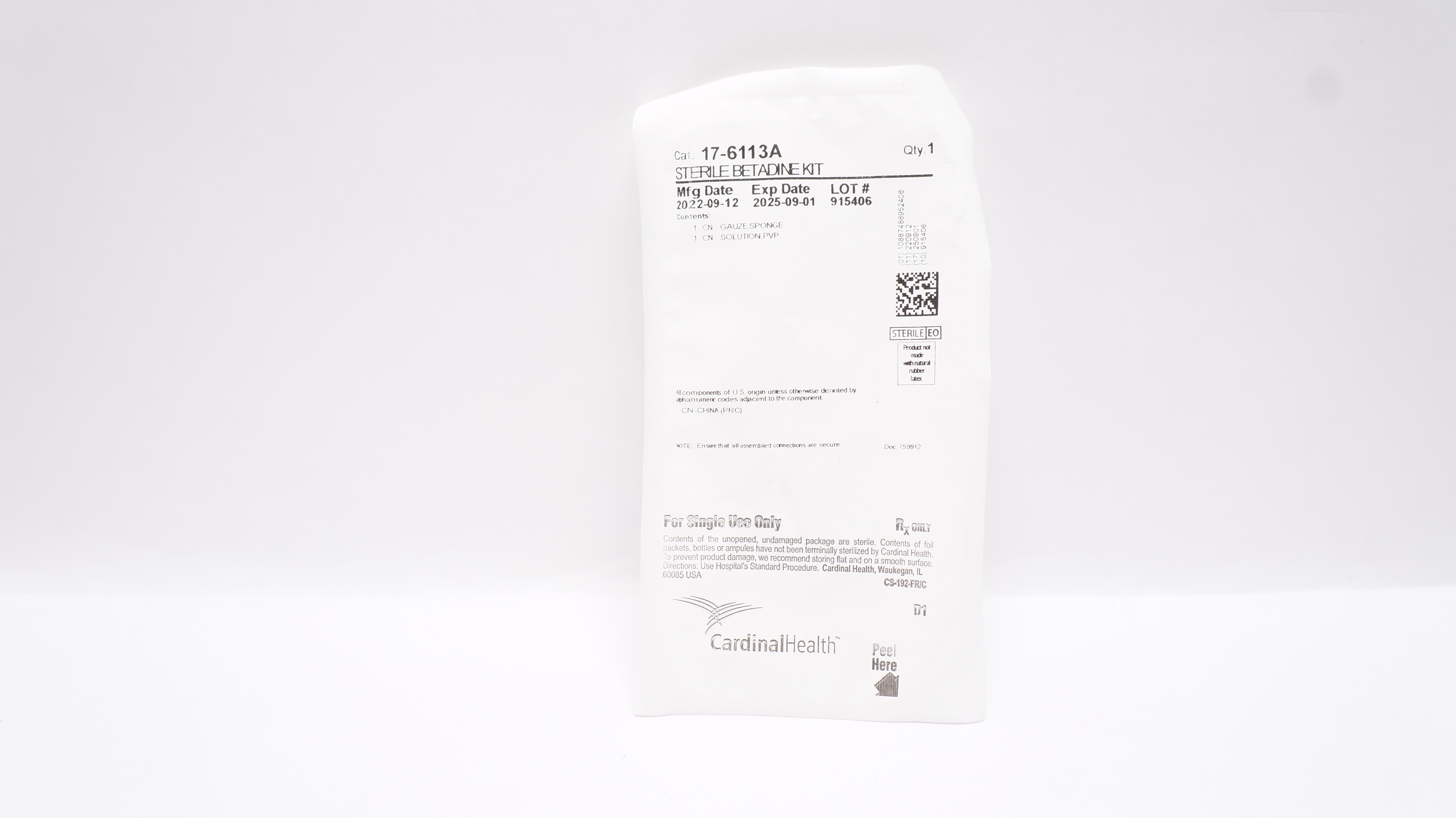 Cardinal Health 17-6113A Sterile Betadine Kit