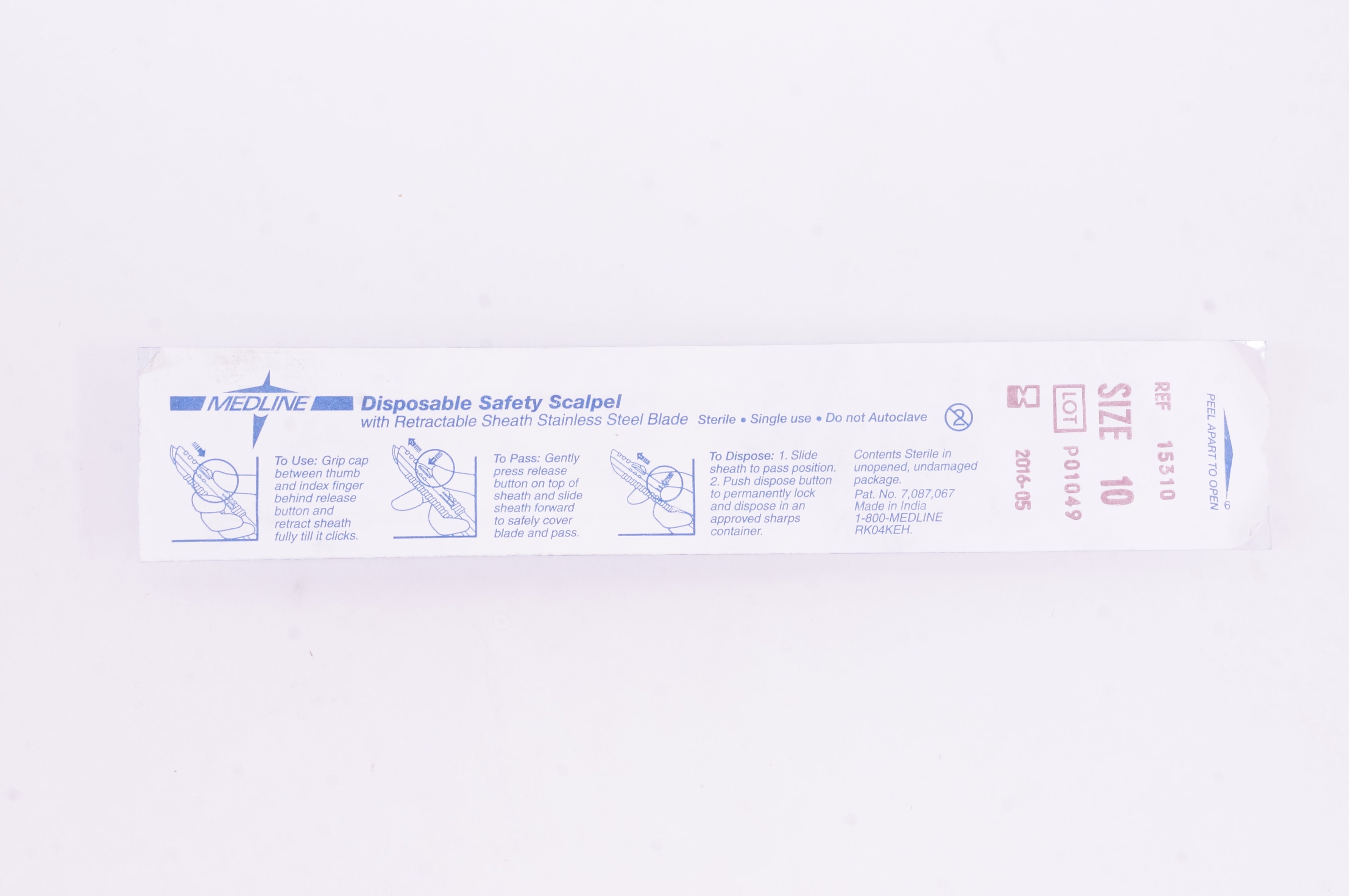 Medline 2016-05 Disposable Safety Scalper, Size 10 (x)