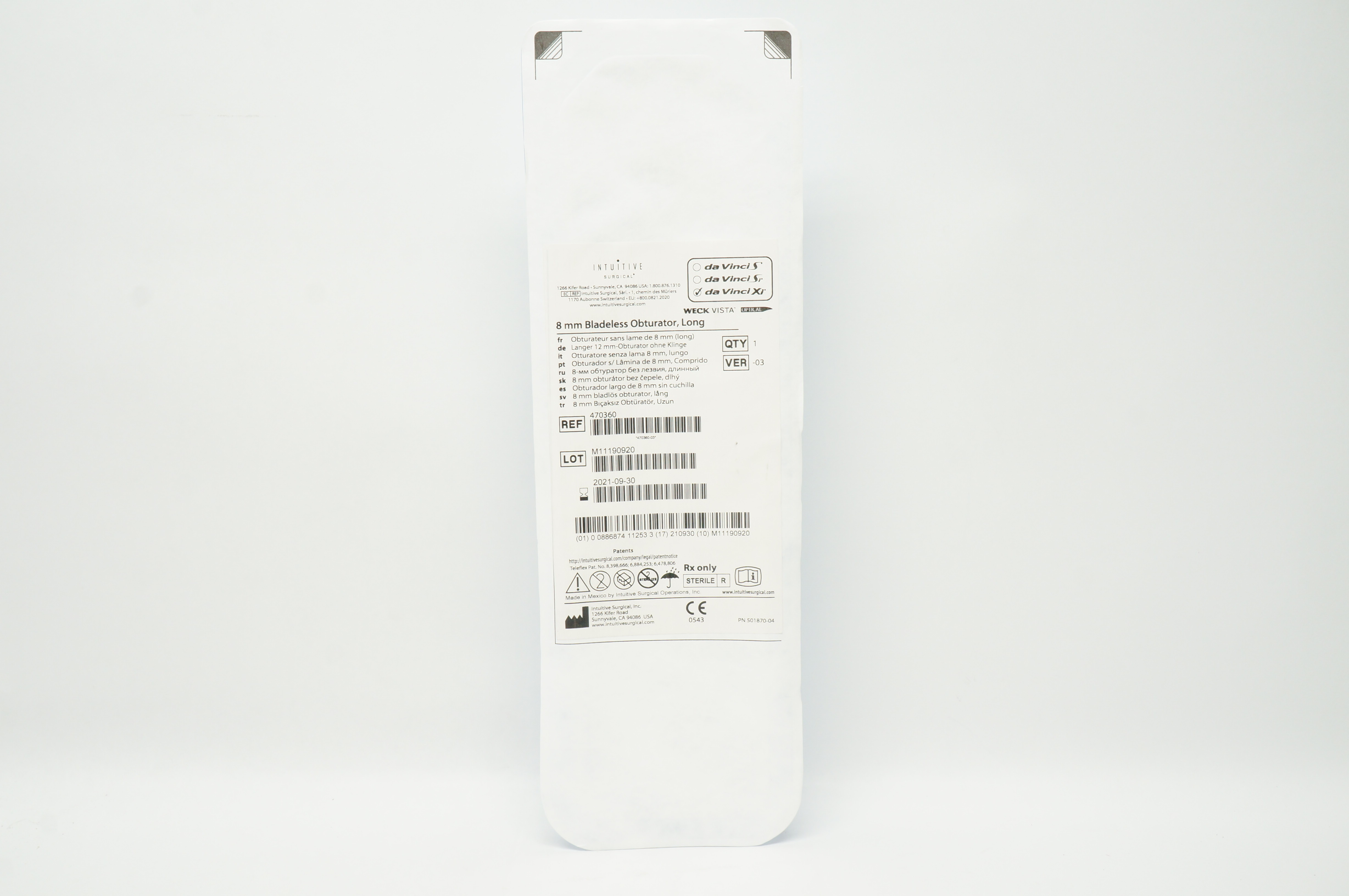 Intuitive Surgical 470360 da Vinci Xi Bladeless Obturator Long 8 mm (x)
