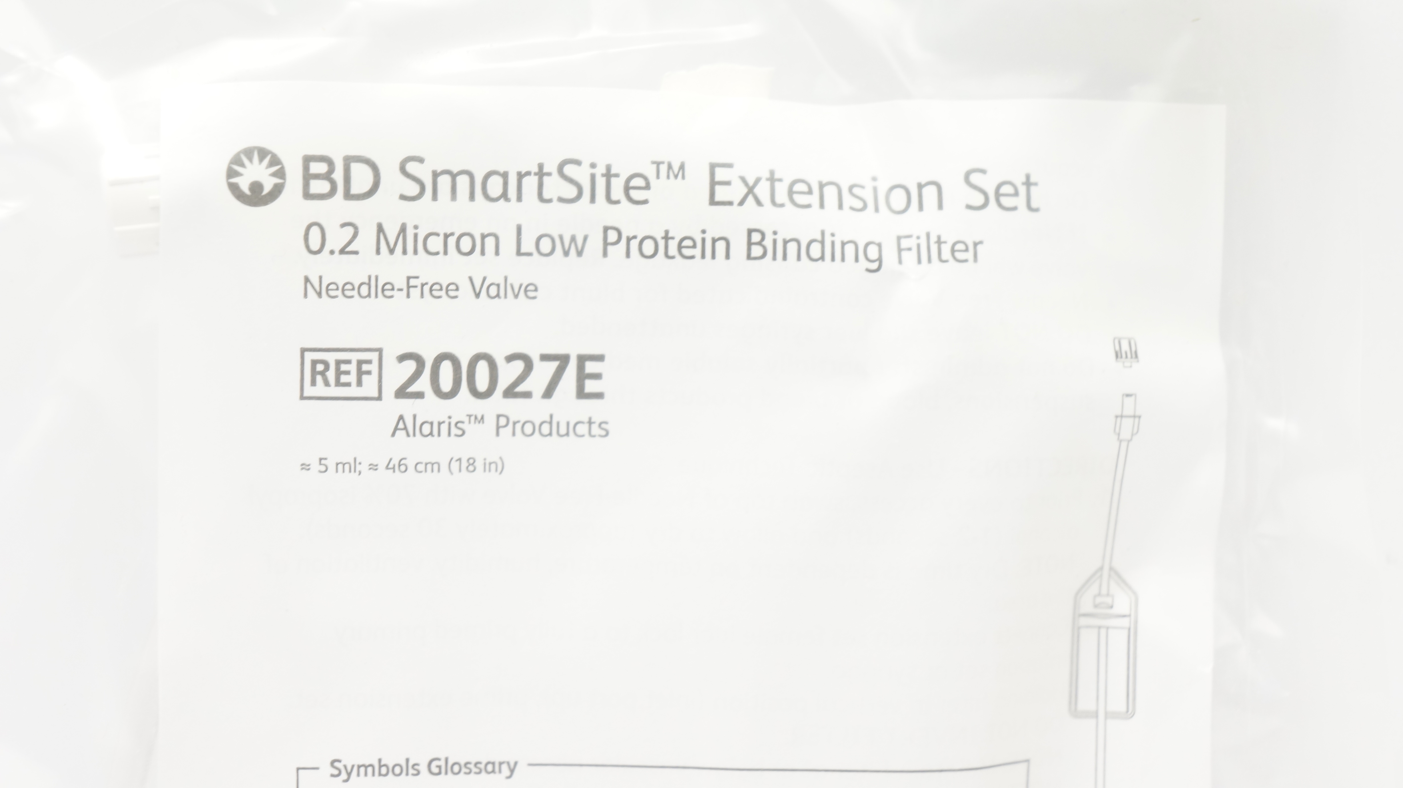 BD 20027E SmartSite Extension Set 0.2 Micron Low Protein Filter 5ml x 18inch (x)