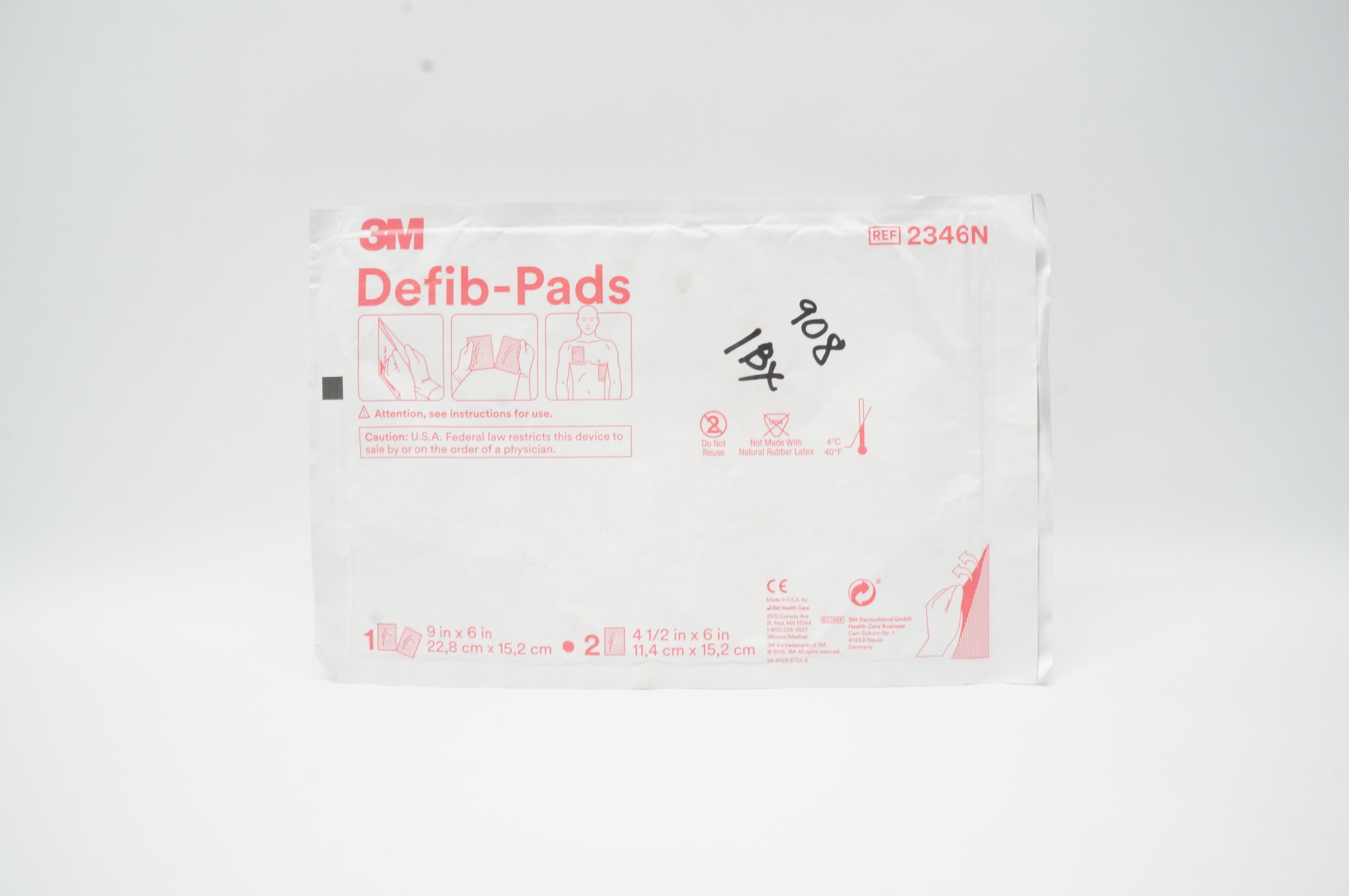 3M 2346N Defib-Pads 9inch x 6inch
