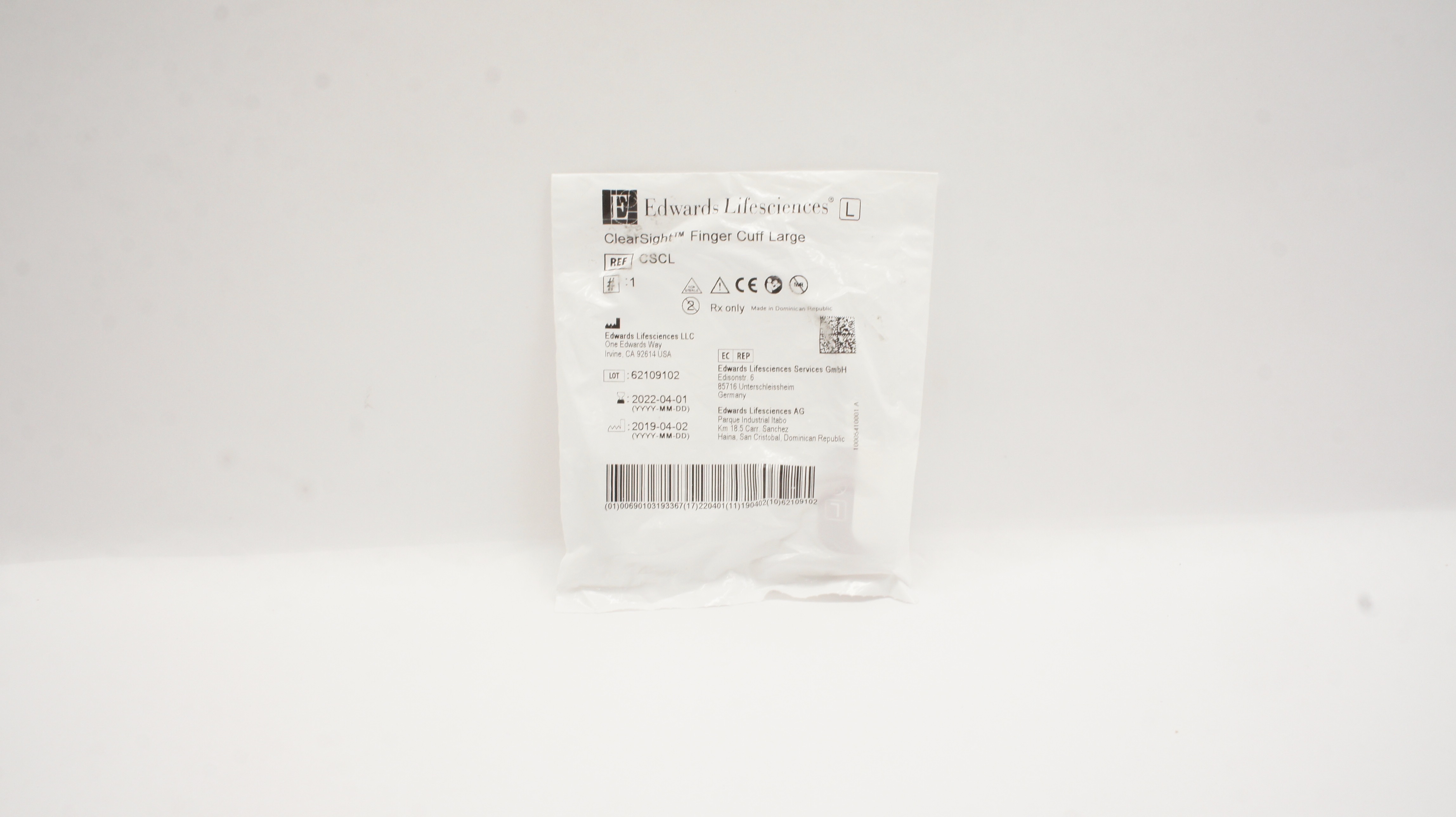 Edwards Lifesciences CSCL ClearSight Finger Cuff, Large (x)