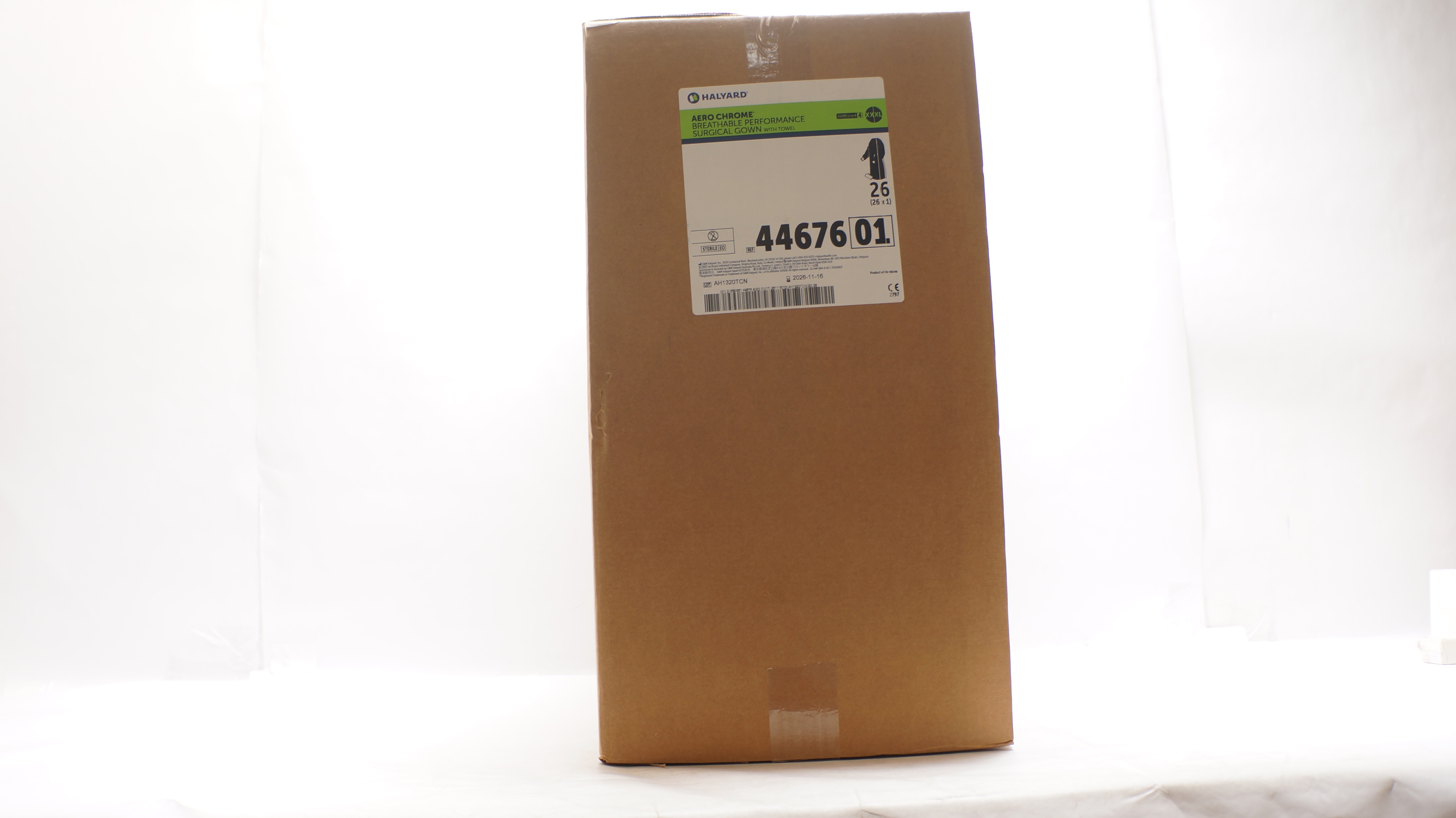 Halyard 4467601 Aero Chrome Breathable Surgical Gown AAMI Level 4,XXXL-Box of 26