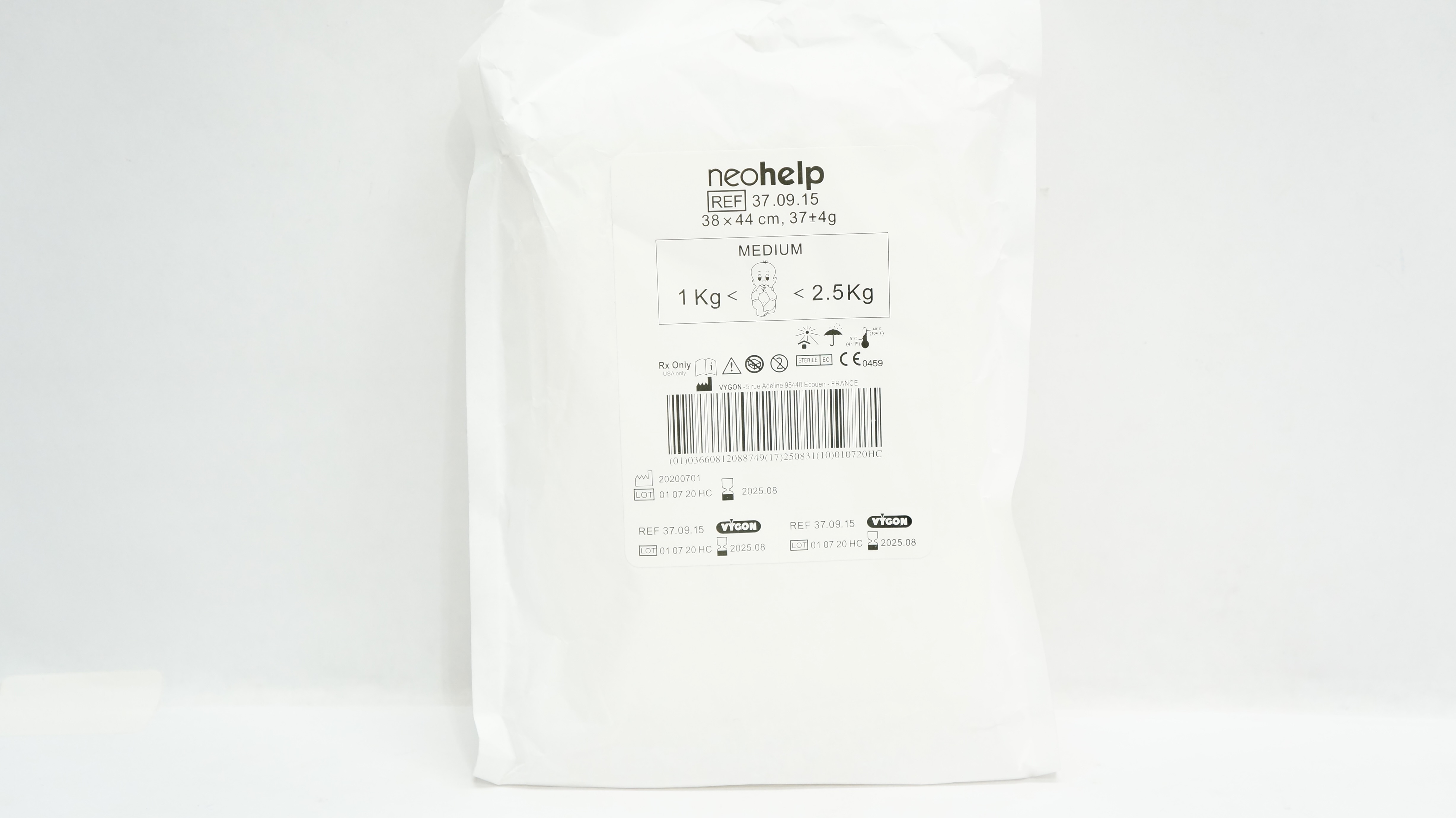 Vygon 37.09.15 Neohelp 38 x 44cm 37 ± 4g Medium <1kg, <2.5kg