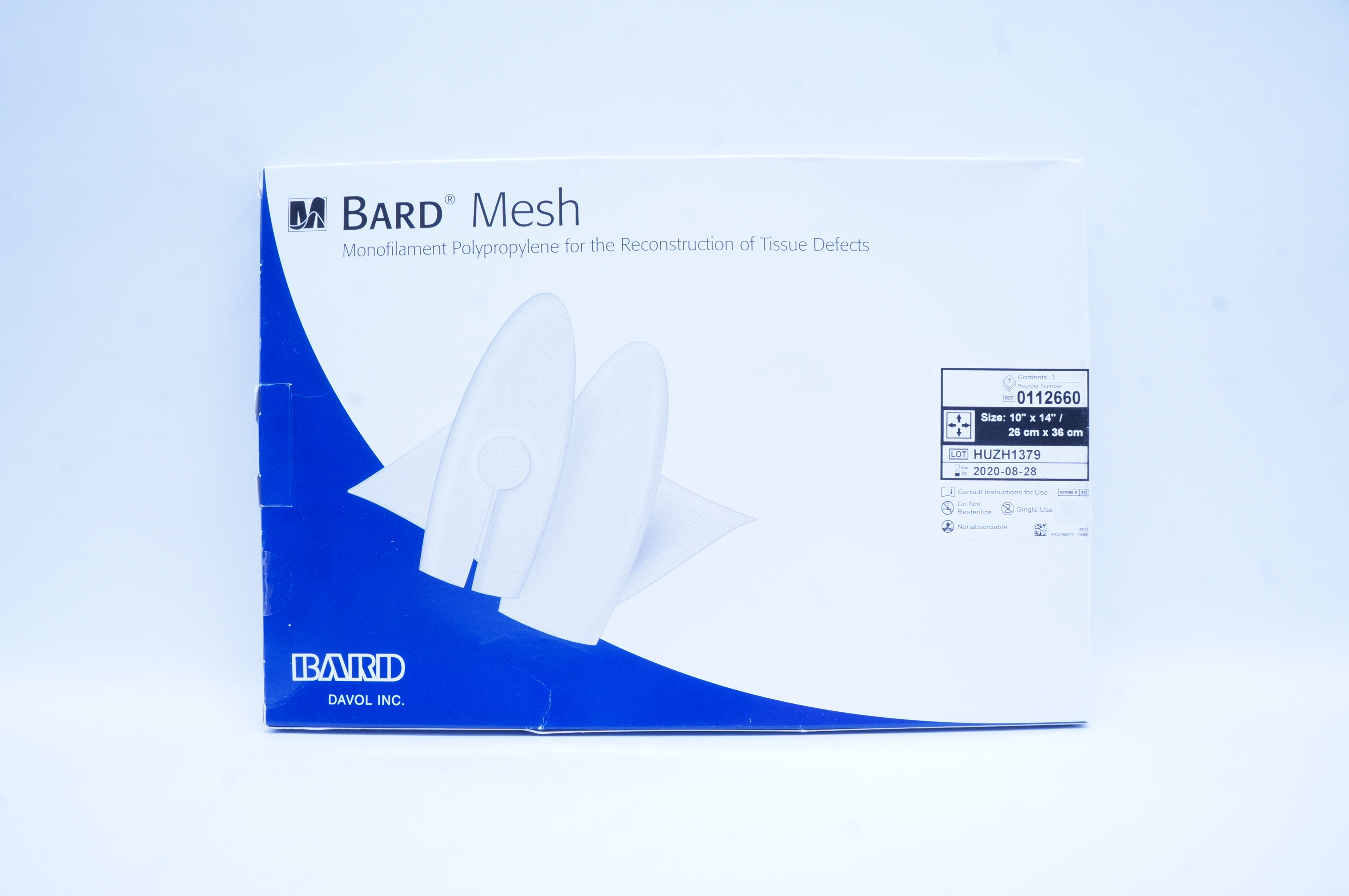 Bard 0112660 Mesh Monofilament Polypropylene Size 10 x 14 inch, 26 x 36cm (x)