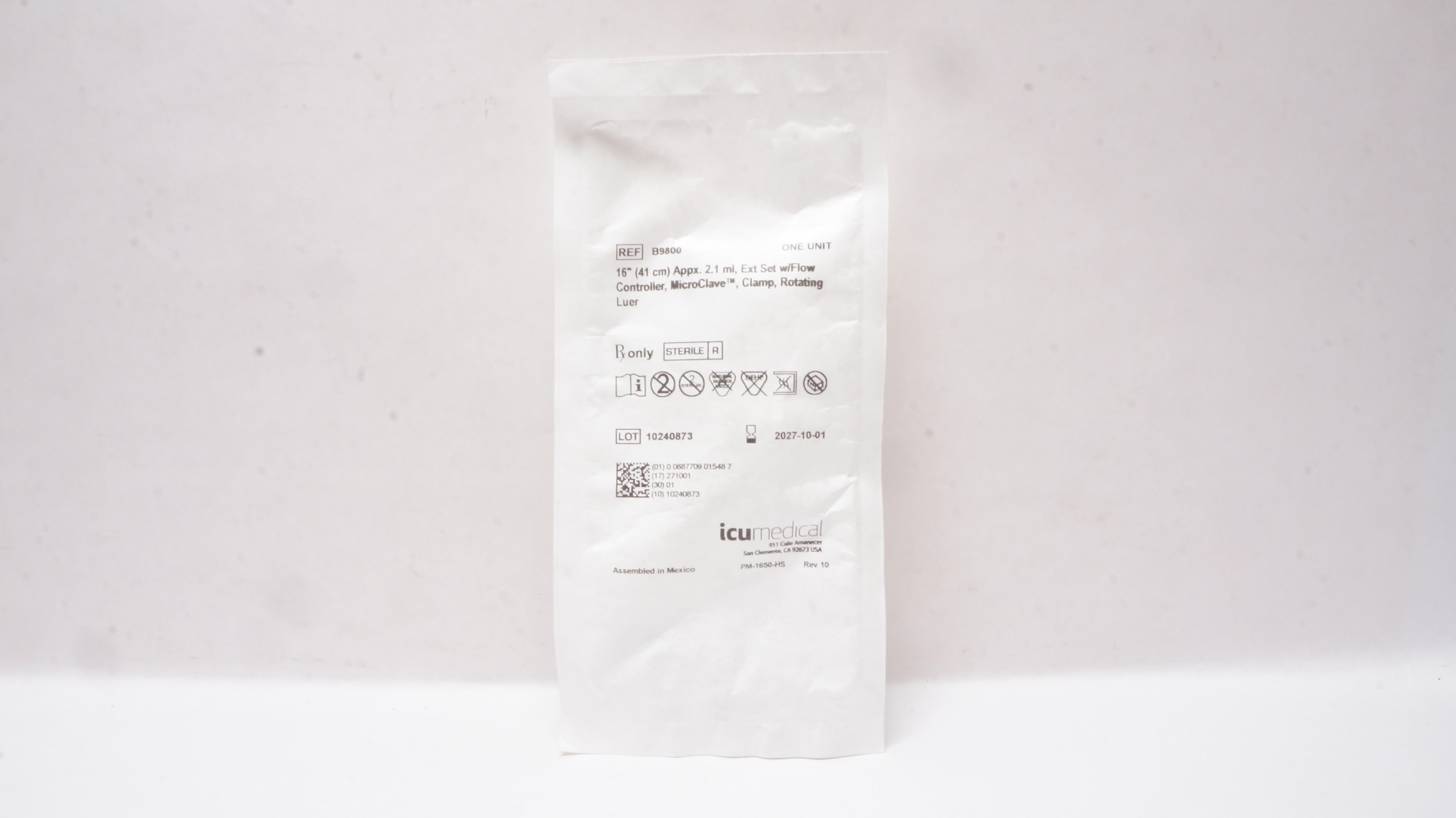 ICU Medical B9800 Extension Set 16inch Appx. x 2.1mL