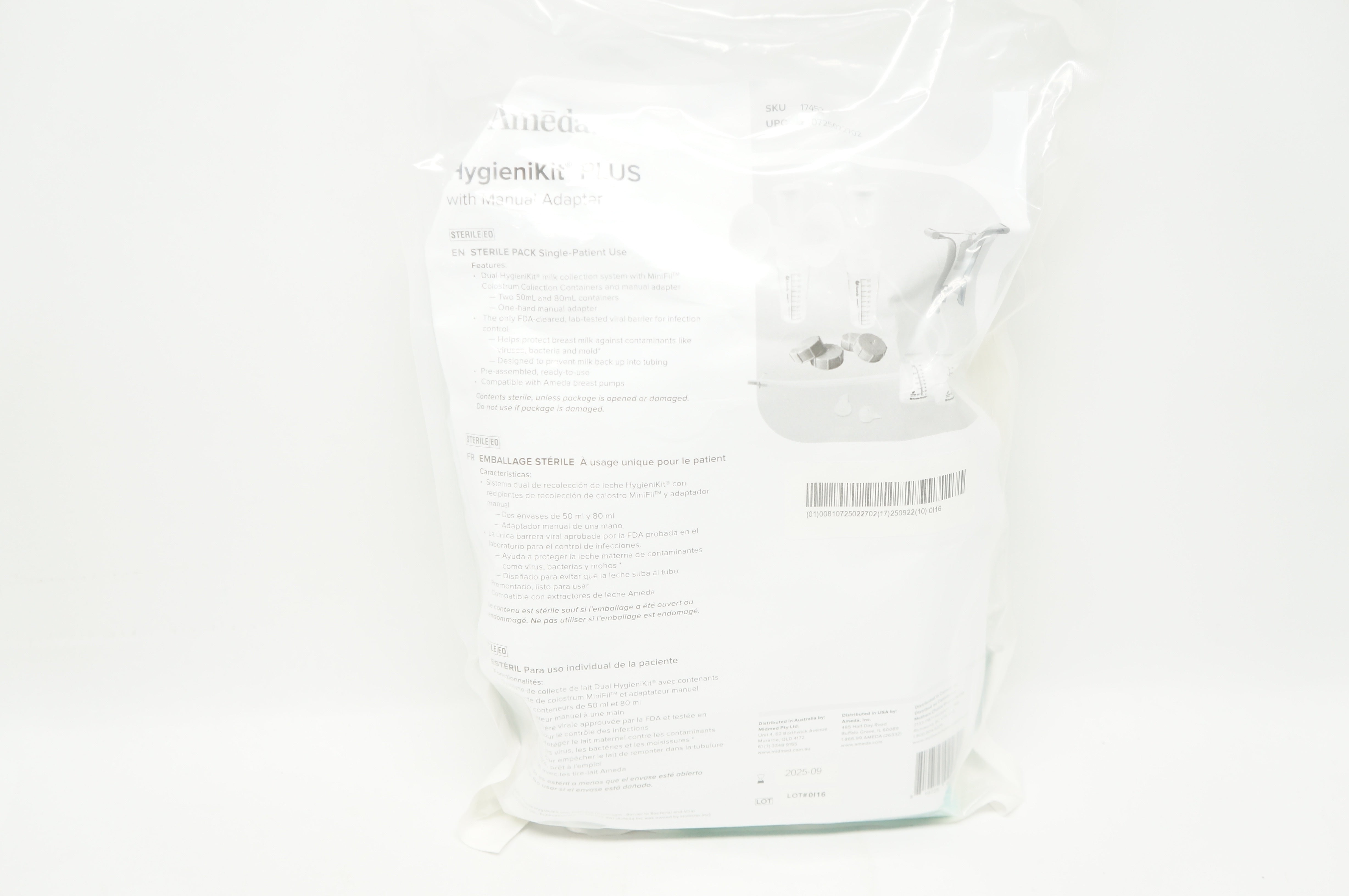 Ameda 14752 Hygienikit Plus Basic w/ Manual Adapter