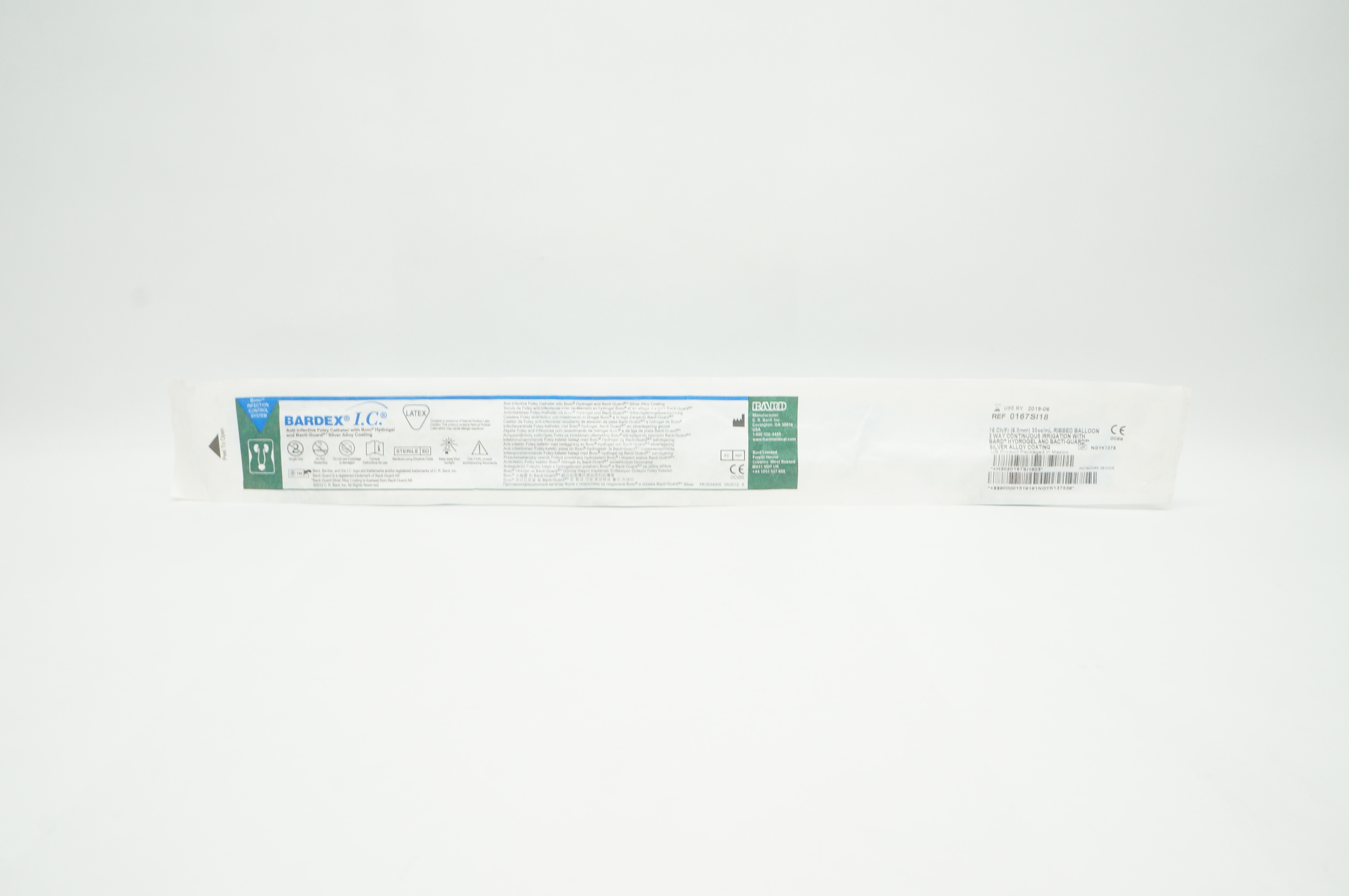 Bard 0167SI18 Bardex I.C. Anti-Infective Foley Cath. 18Ch/Fr x 30cc/mL (x)