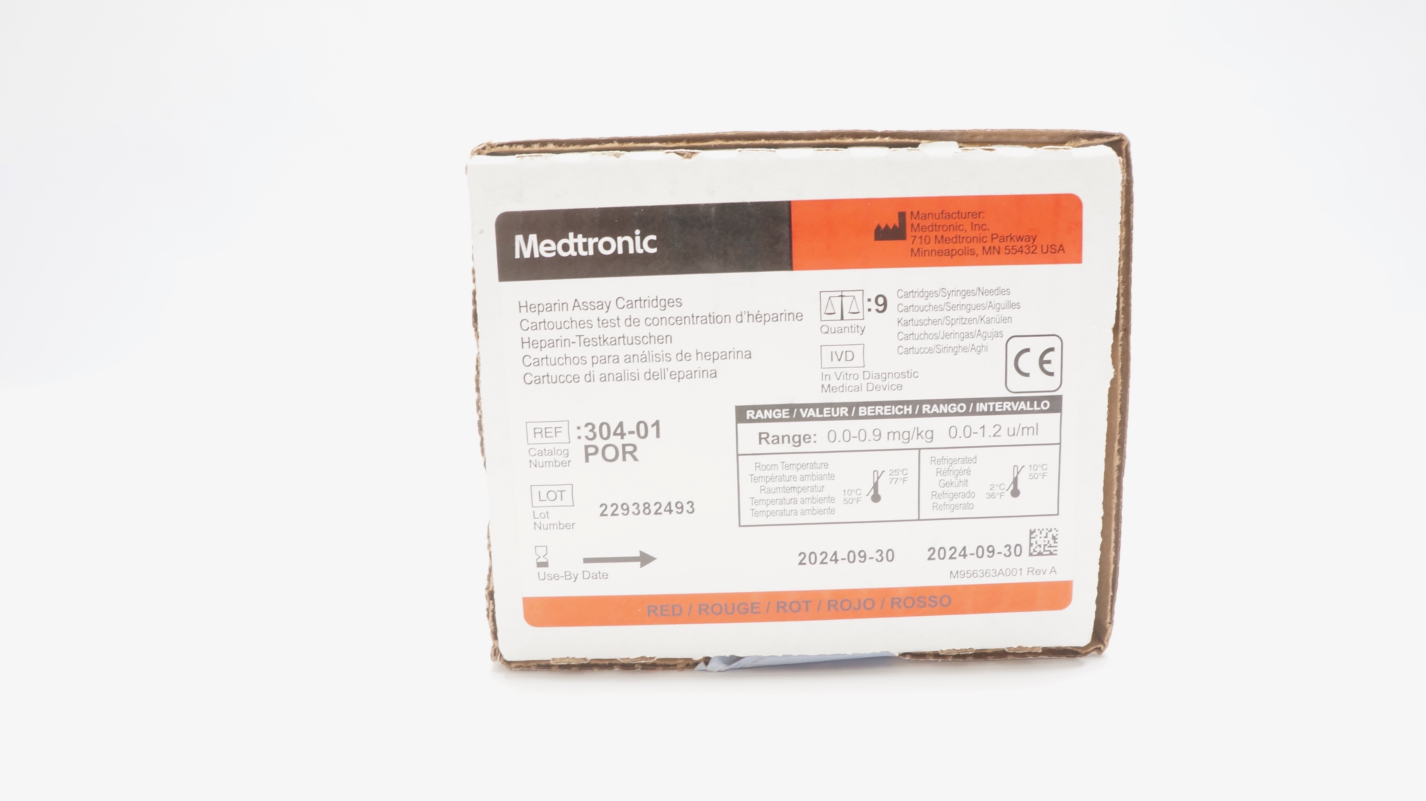 Medtronic 304-01POR Heparin Assay Cartridges/Syringes/Ndles (x) - Box of 8