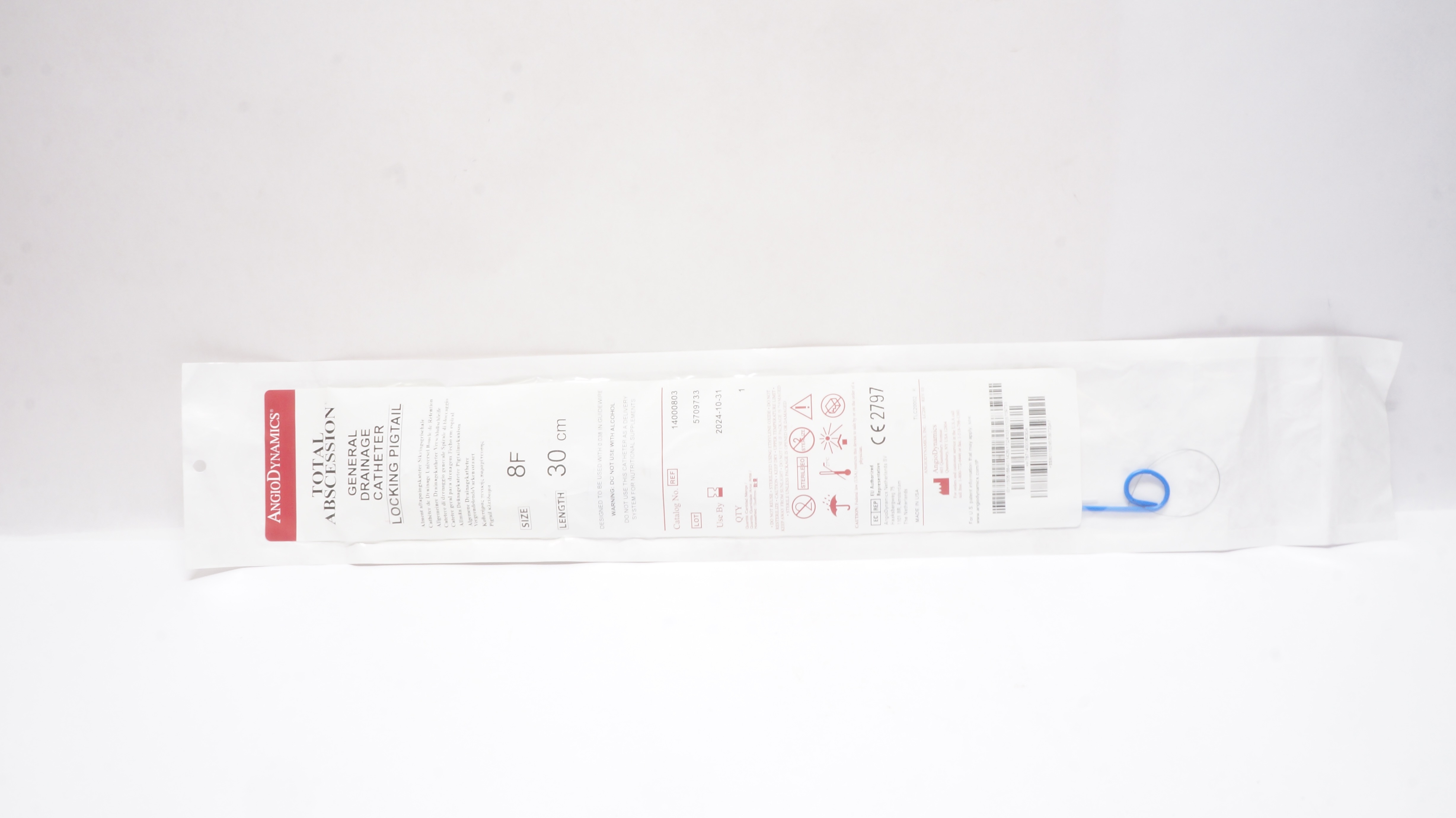 AngioDynamics 14000803 Abscession General Drainage Cath. 8F x 30cm