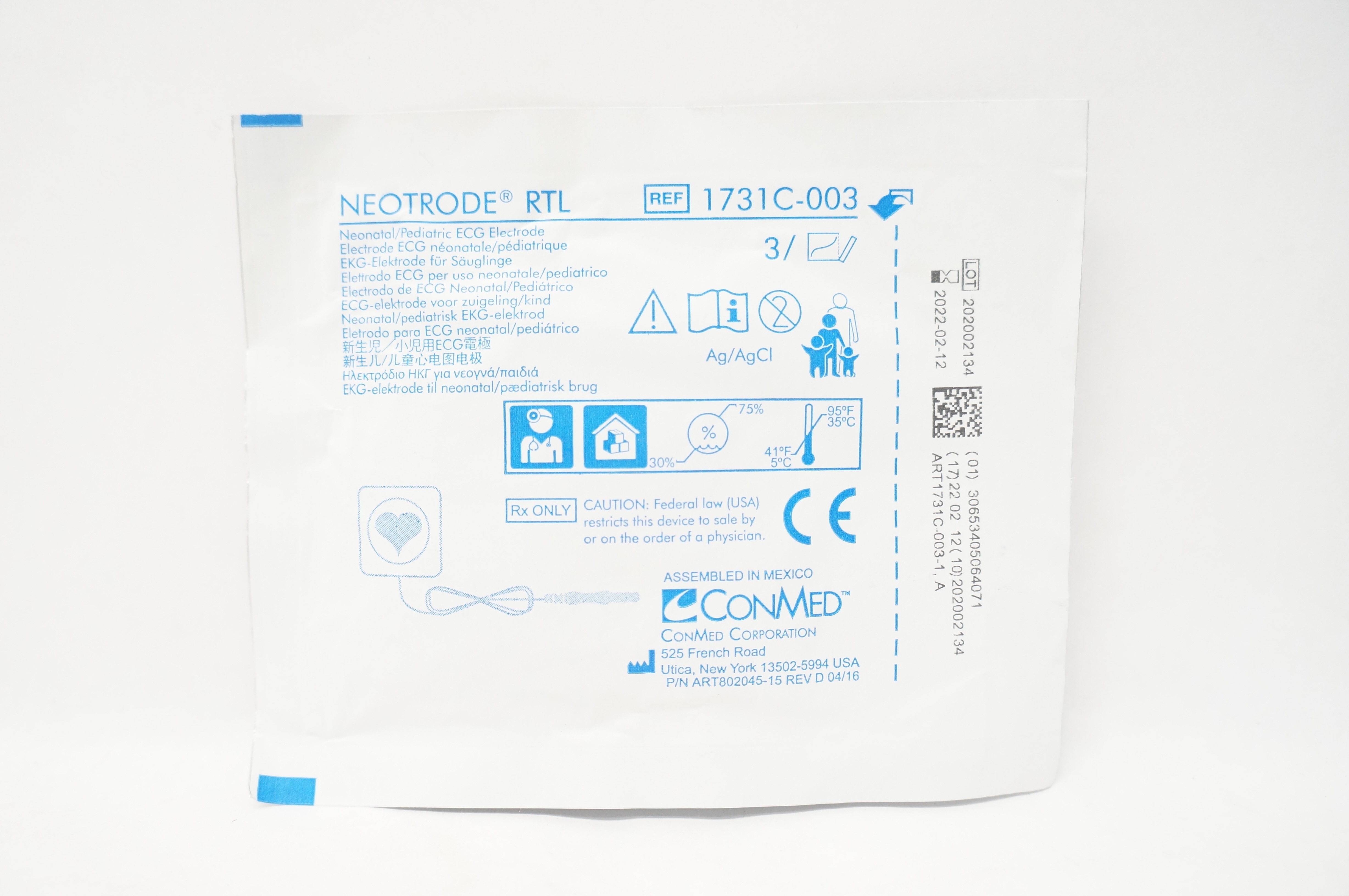 ConMed 1731C003 Neotrode RTL Neonatal/Pediatric ECG Electrode (x
