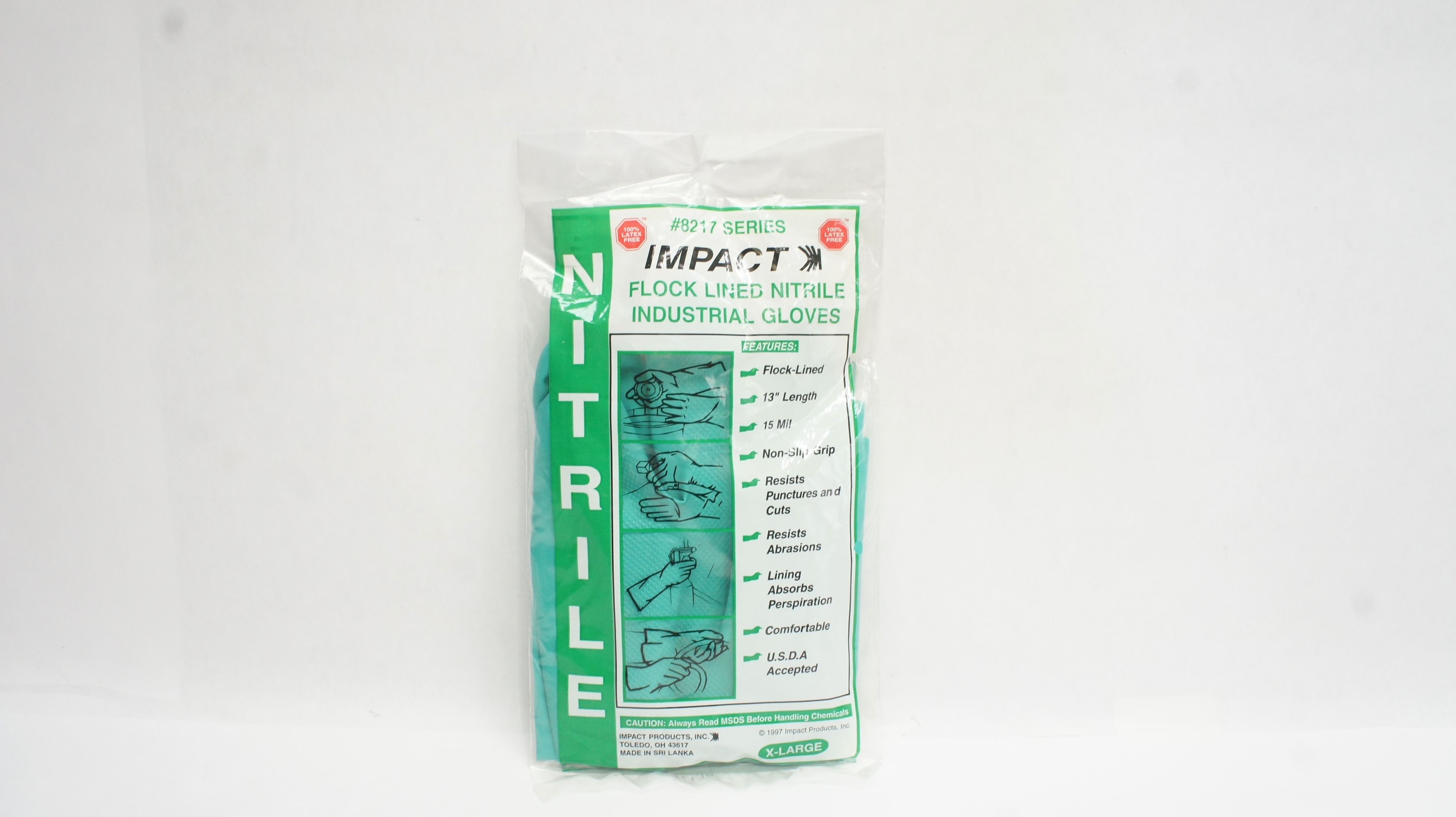 Impact 8217 Flock Lined Nitrile Industrial Gloves X-Large