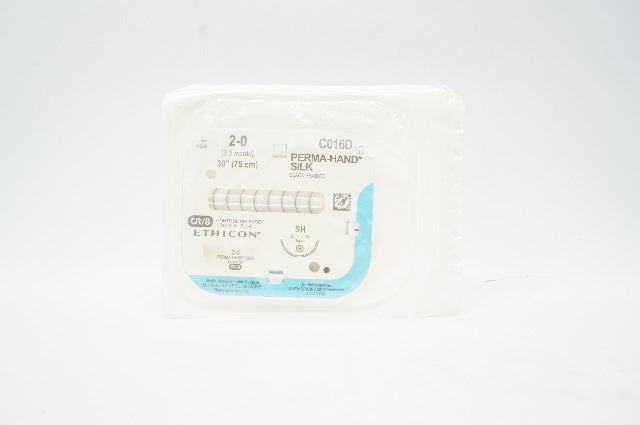 Ethicon C016D 2-0 Perma-Hand Silk Surgical Stre SH 26mm 1/2c Taper 30inch (x)