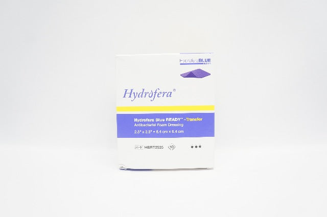 Hydrofera HBRT2525 Blue Ready Antibacterial Foam Dressing 2.5x2.5inch -Box of 10