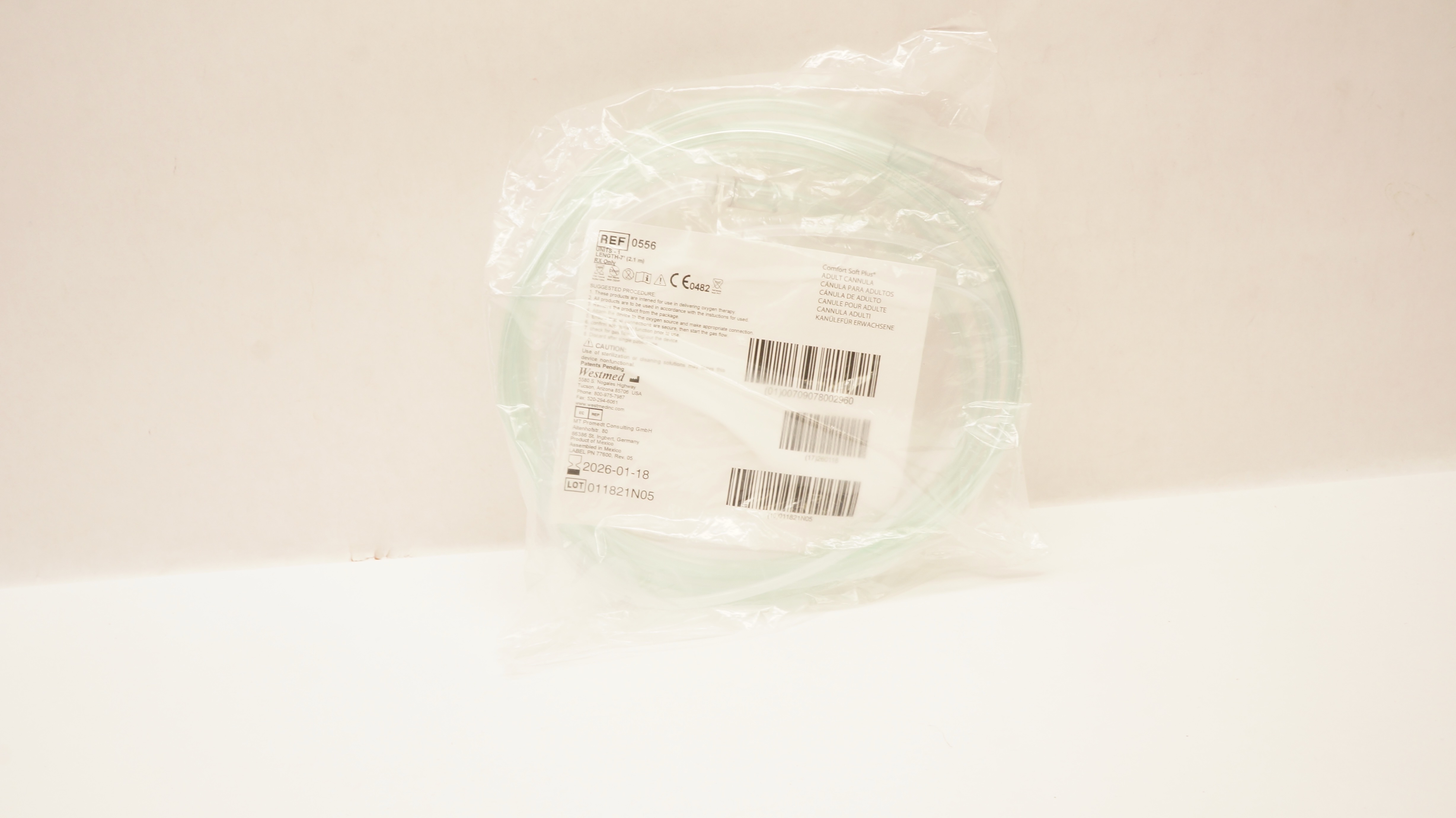 Westmed 0556 Comfort Soft Plus Adult Cannula, Length 7ft.