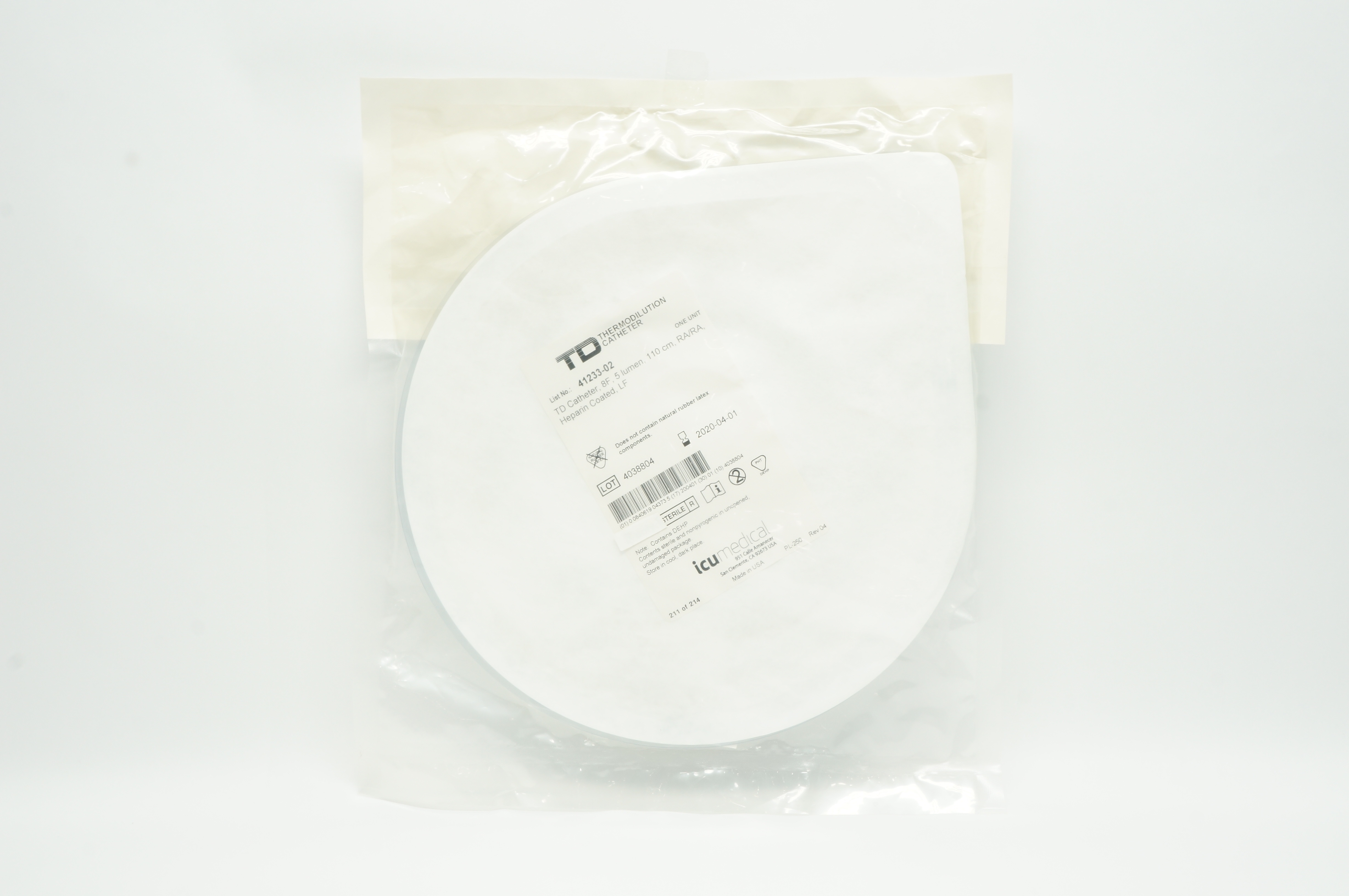 ICU Medical 41233-02 TD Thermodilution Cath. 8F, 5 Iumen, 110cm, LF (x)