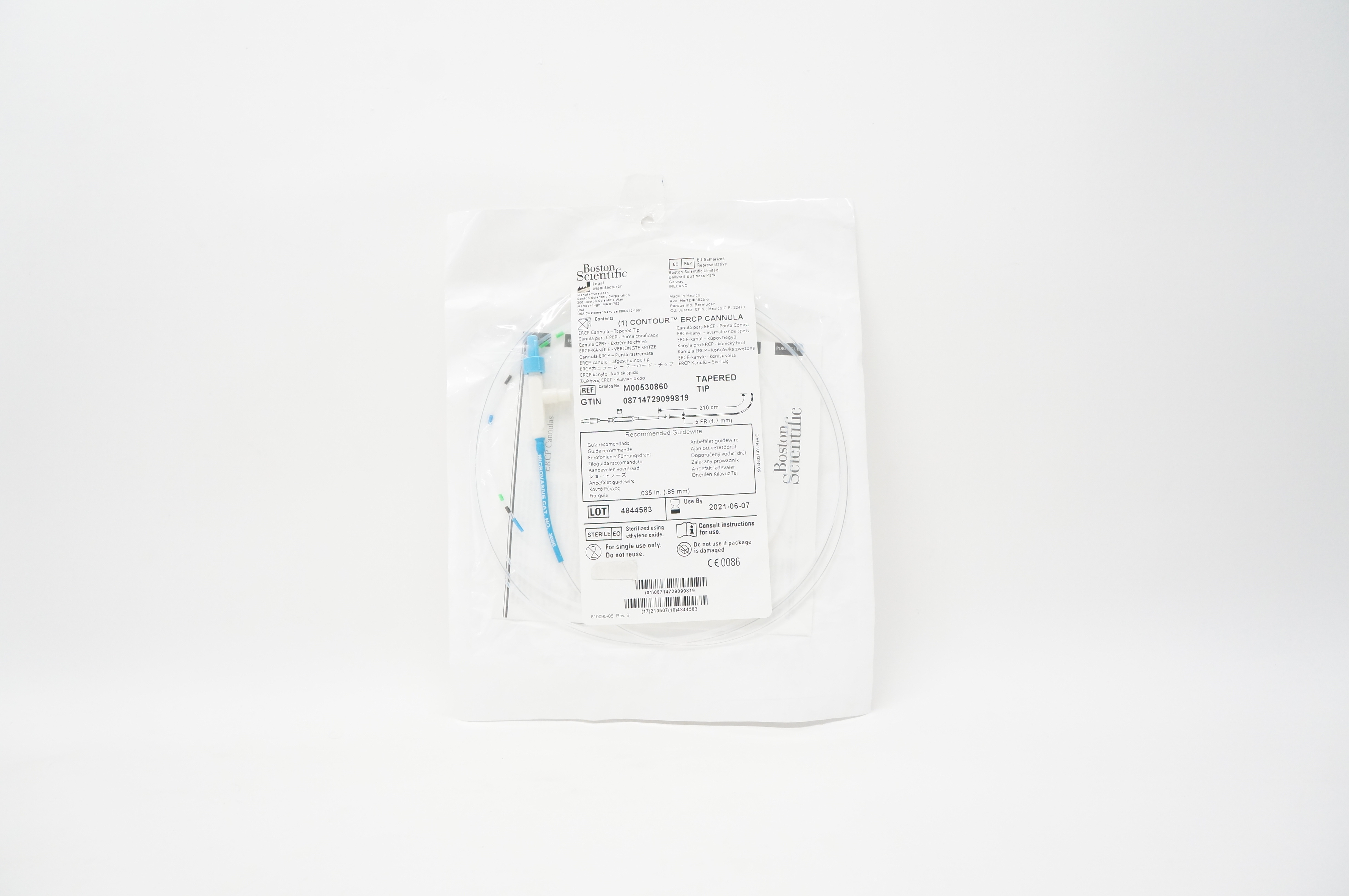 Boston Scientific M00530860 Contour ERCP Cannula Tapered Tip 5Fr x 210cm (x)