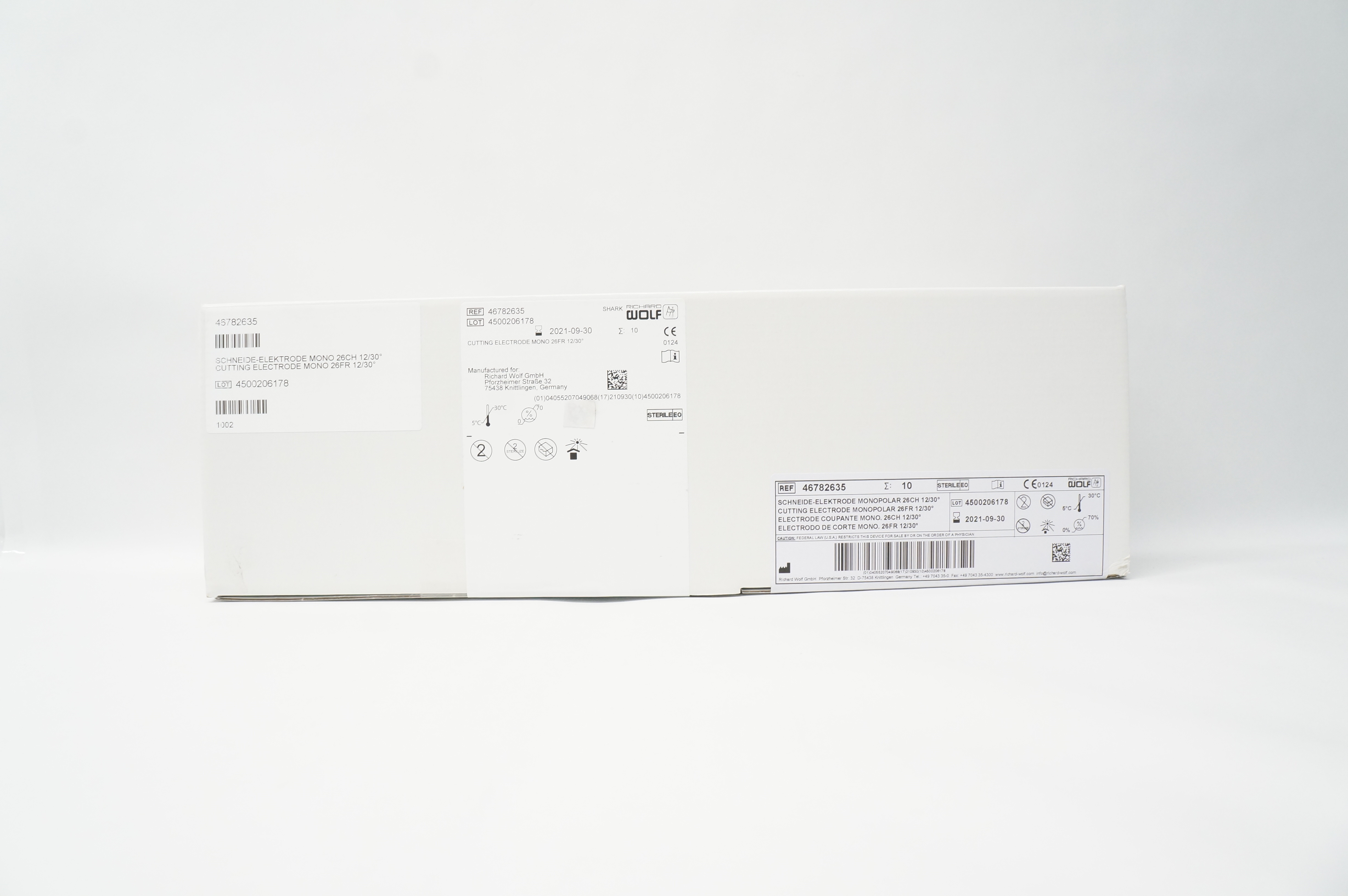 Richard Wolf 46782635 Cutting Electrode Mono 263Fr 12/30 Degree - Box of 10