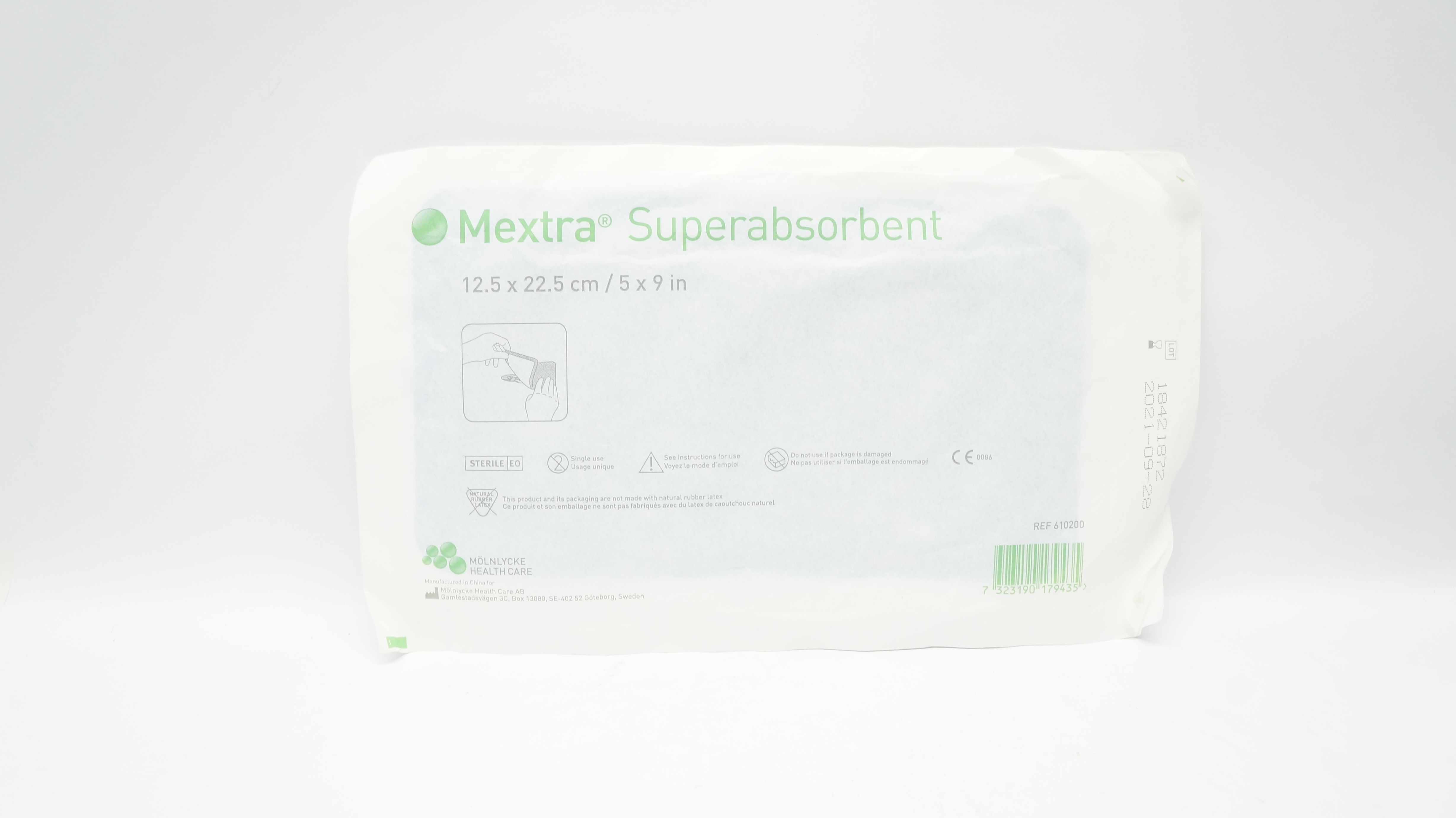 Molnlycke 610200 Mextra Superabsorbent Wound Dressing 5 x 9inch (x)