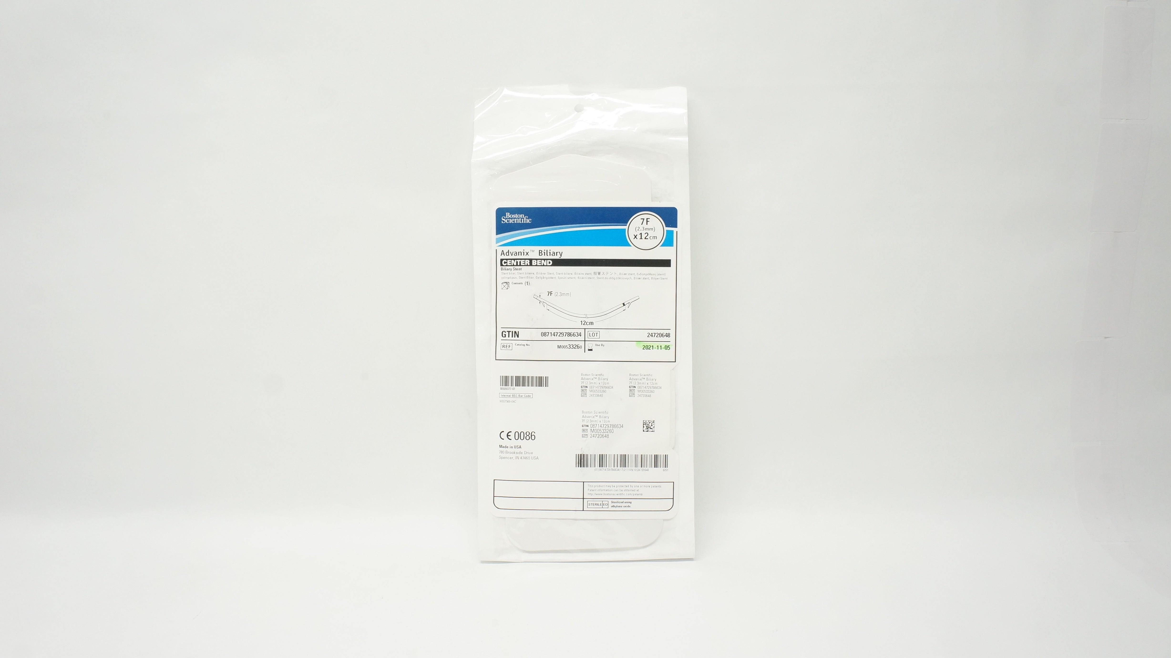 Boston Scientific M00533260 Advanix Biliary Stnt Center Bend, 7F x 12cm (x)
