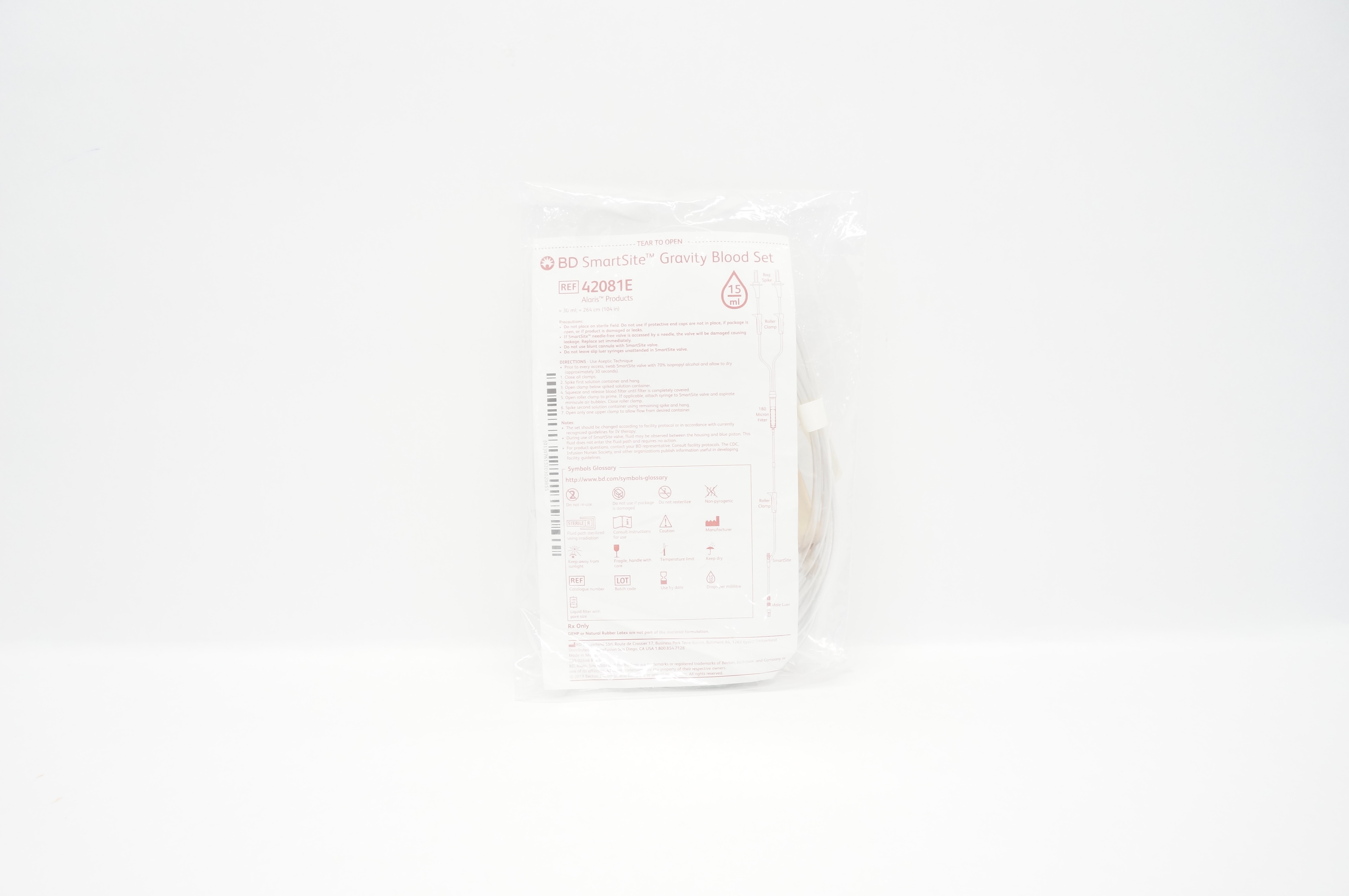BD 42081E SmartSite Gravity Blood Set 15Drops, 30ml x 104inch
