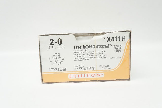 Ethicon X411H 2-0 Ethibond Excel CT-2 26mm 1/2c Taper 30inch - Box of 36