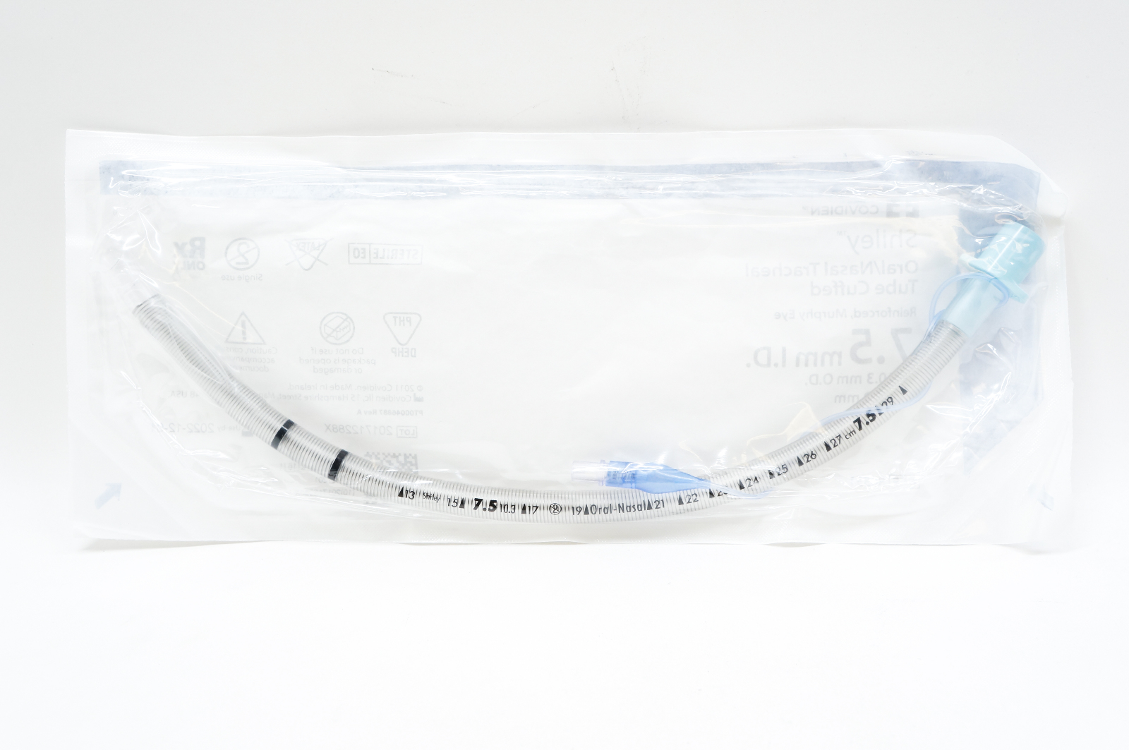 Covidien 86551 Mallinckrodt Oral/Nasal Tracheal Tube Cuffed 7.5mm ID
