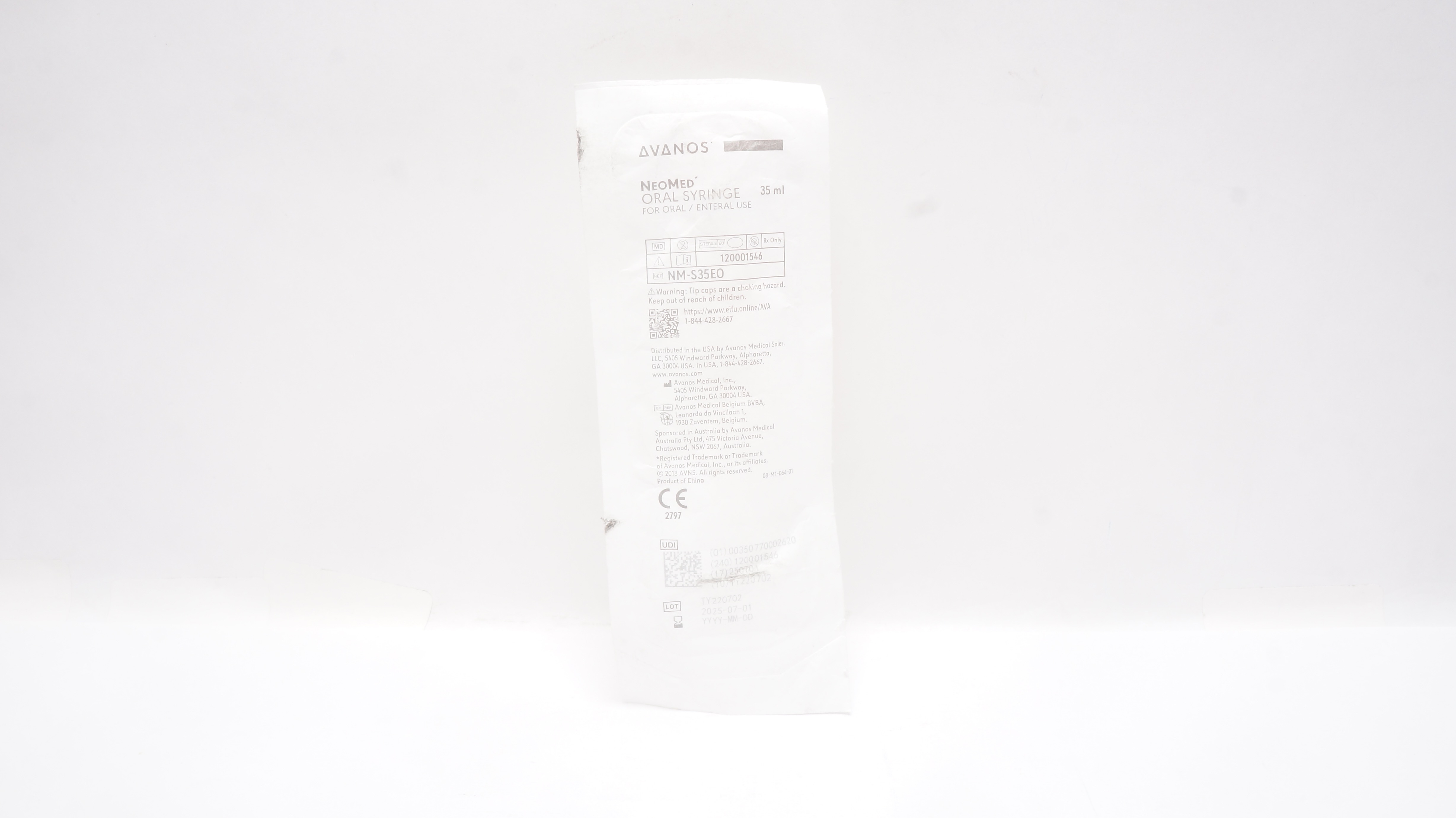 Avanos NM-S35EO NeoMed Oral Syringe for Oral/Enteral Use 35mL