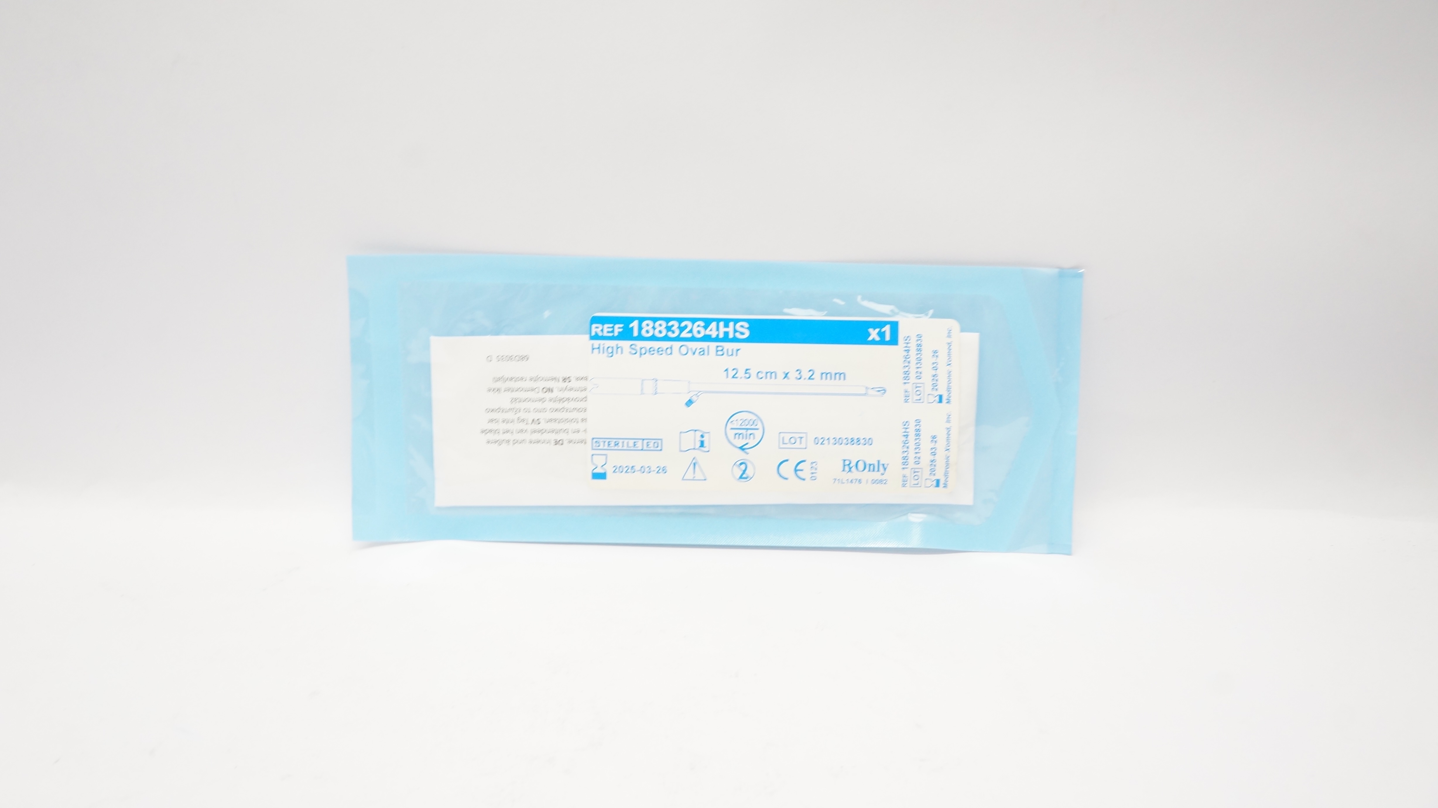 Medtronic 1883264HS High Speed Oval Bur 12.5cm x 3.2mm, <12000min  (x)