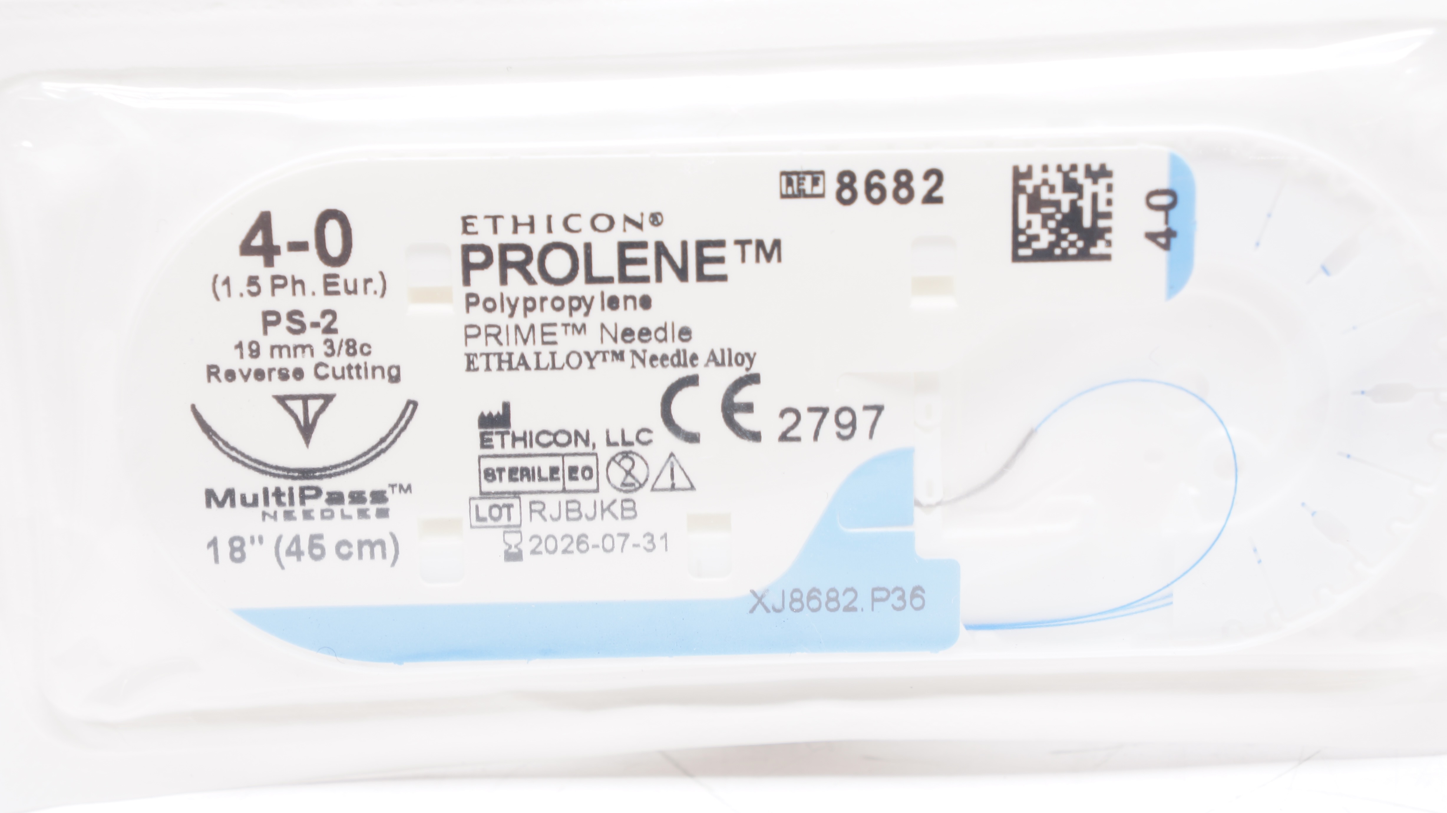 Ethicon 8682 4-0 PROLENE Polypropylene Stre PS-2 19mm 3/8c ...