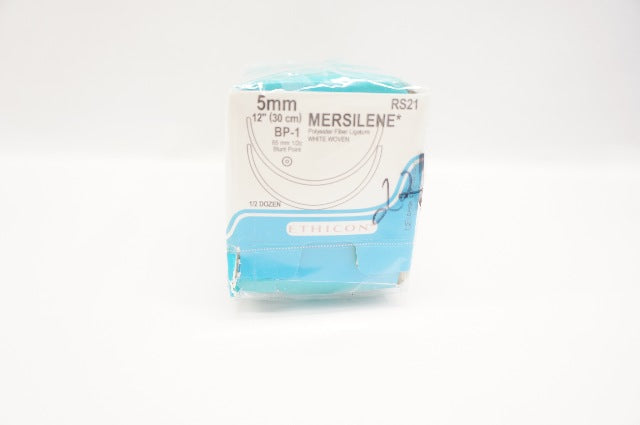 Ethicon RS21 5mm MERSILENE, White Woven,BP-1 65mm 1/2c, 12inch (x) - Pack of 6