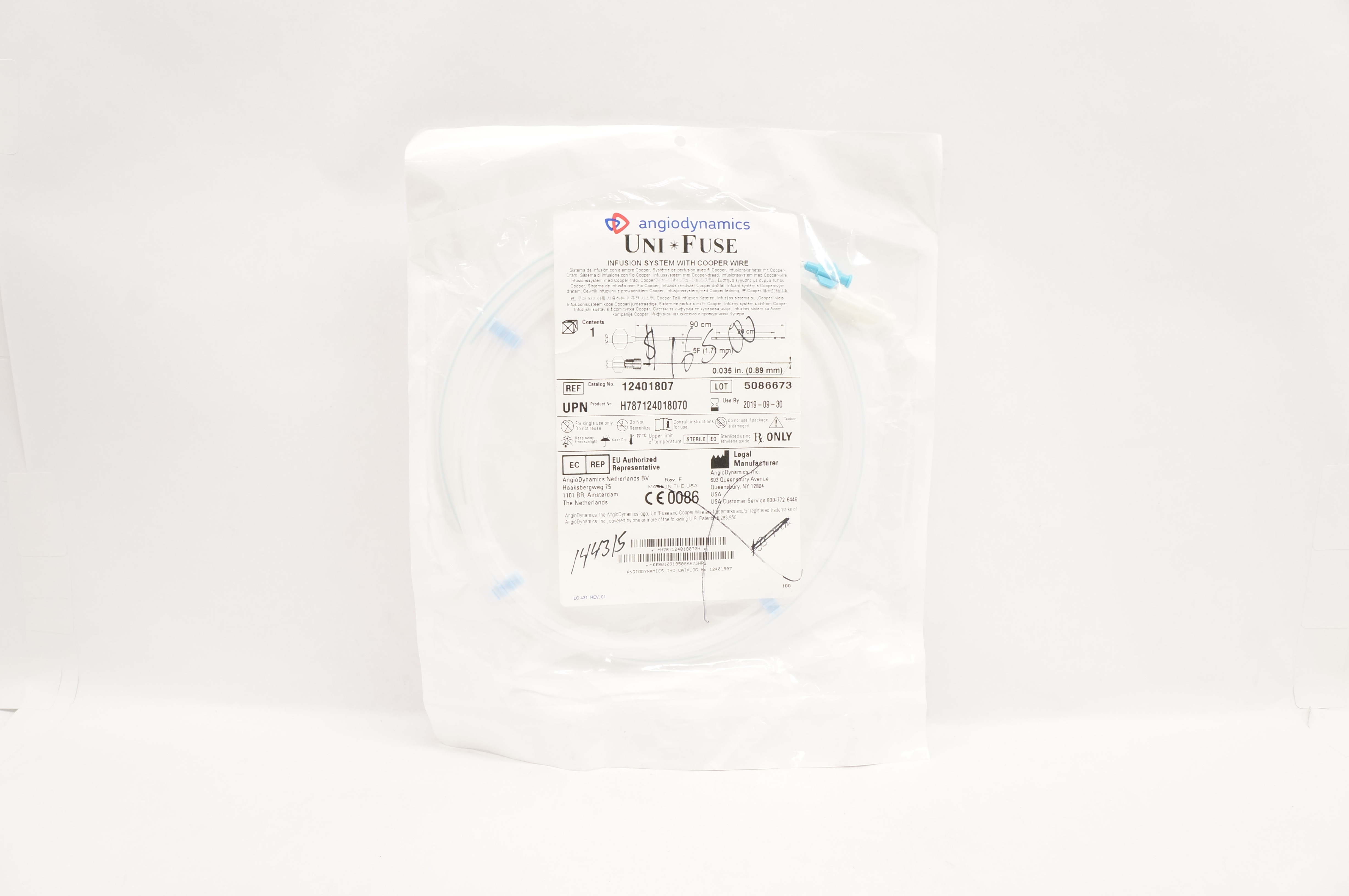 Angiodynamics 12401807 UniFuse Infusion System 5F x 90cm x 20cm (x)