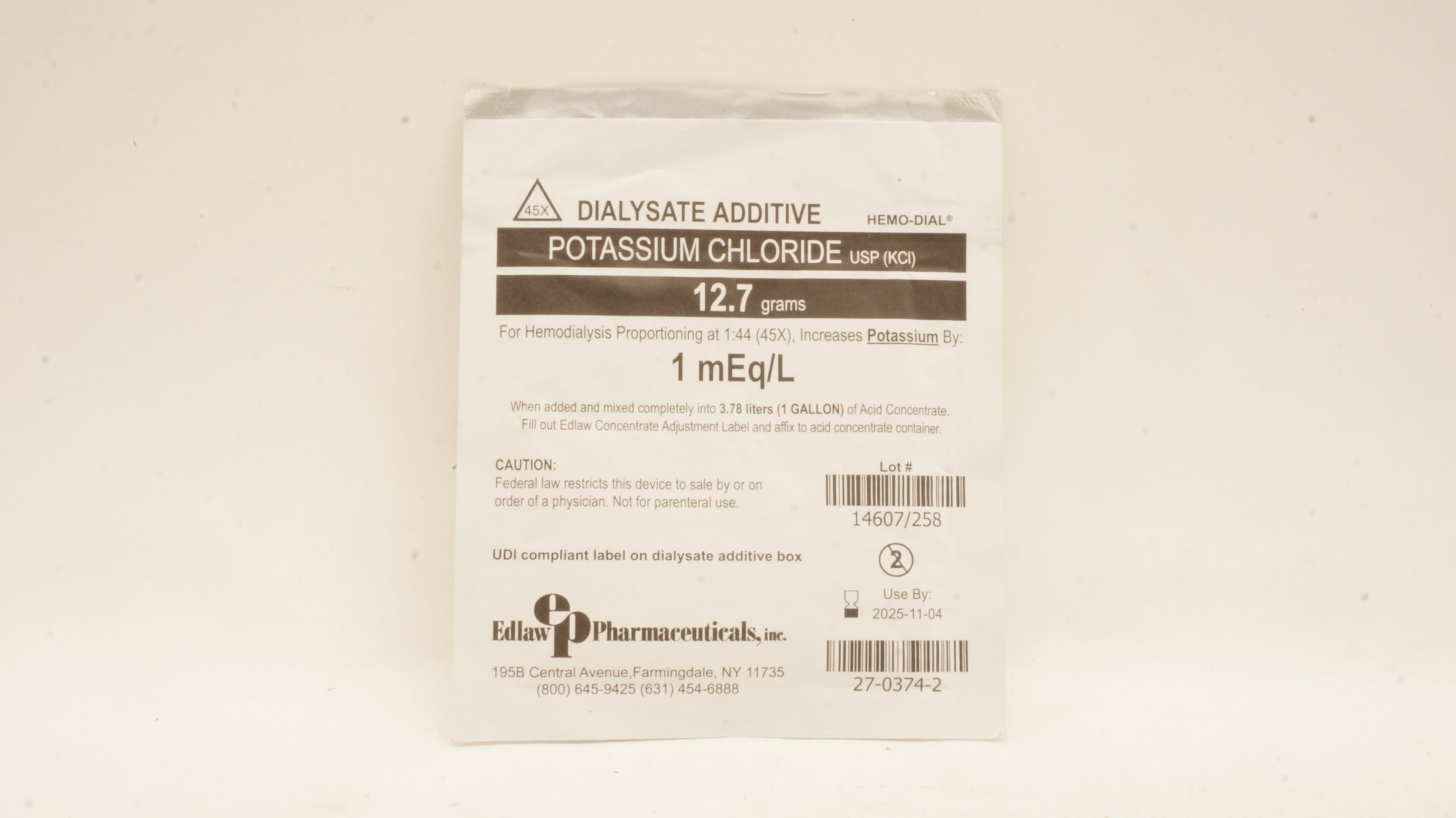 Edlaw Pharmaceutical Potassium Chloride 12.7g 1mEq/L