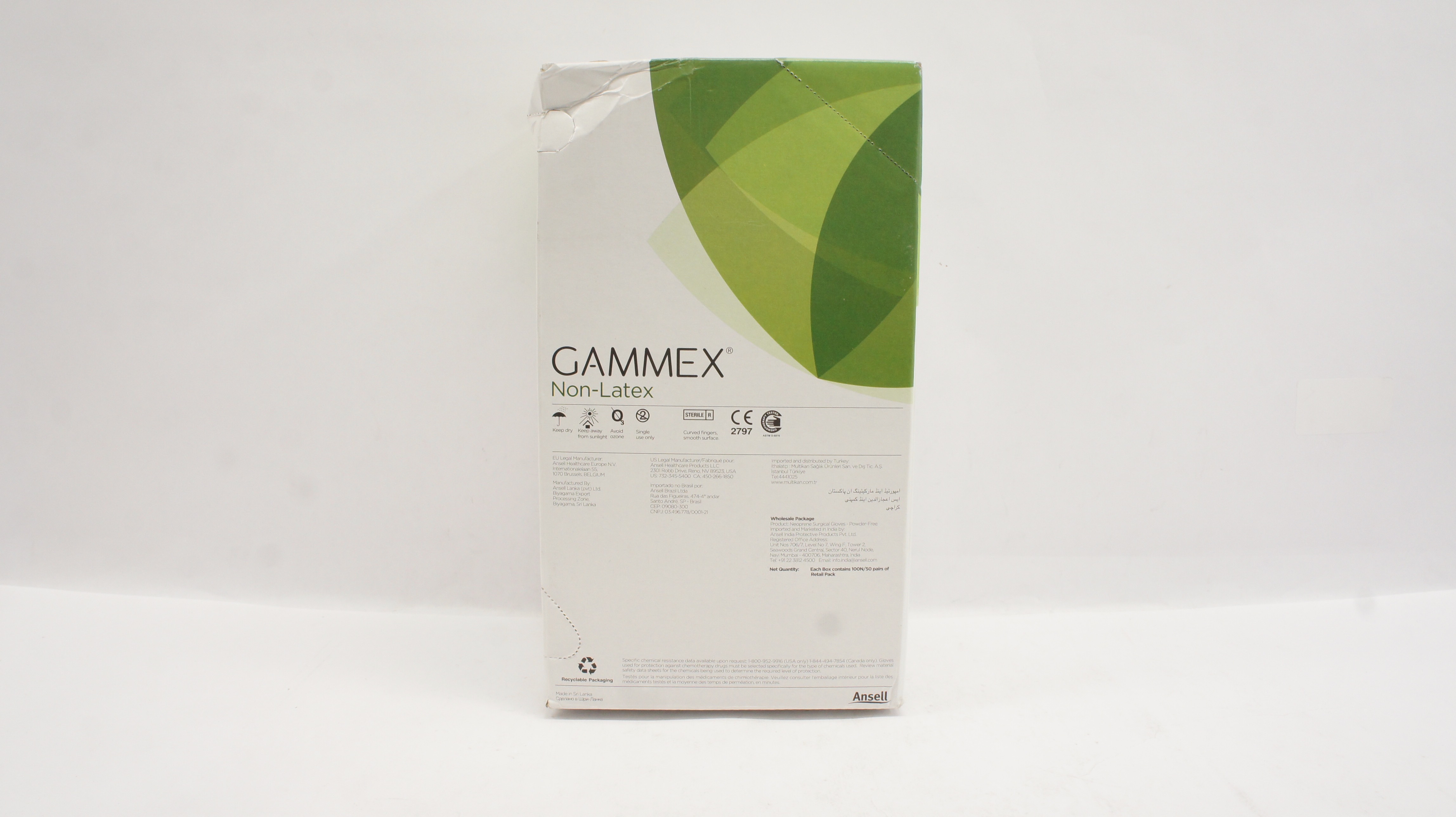 Ansell 8513 GAMMEX Non-Latex Neoprene Surgical Gloves Size  6-1/2 - Box  of 50