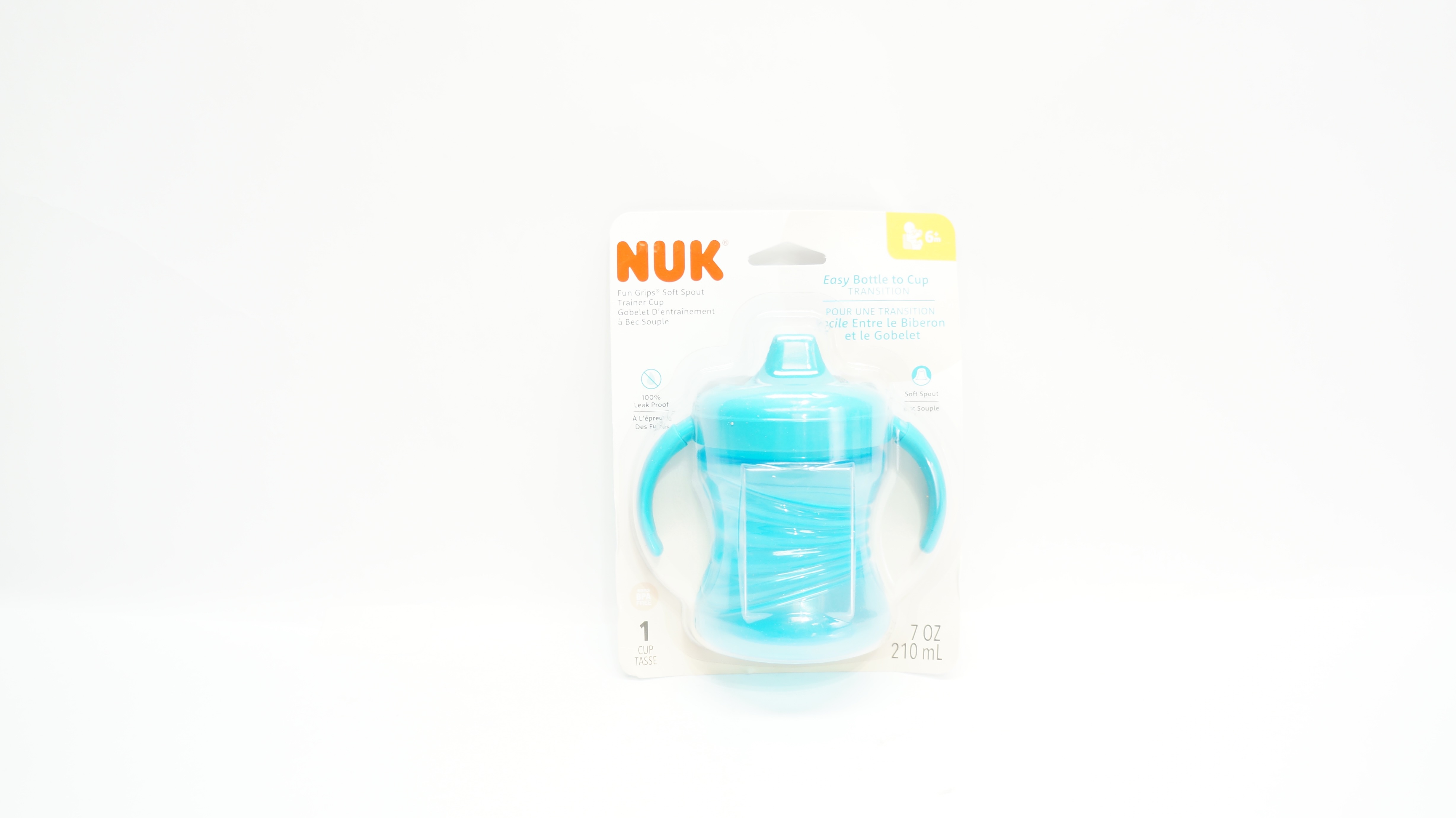 NUK Fun Grips Soft Spout Trainer Cup, 6+ months, 7oz
