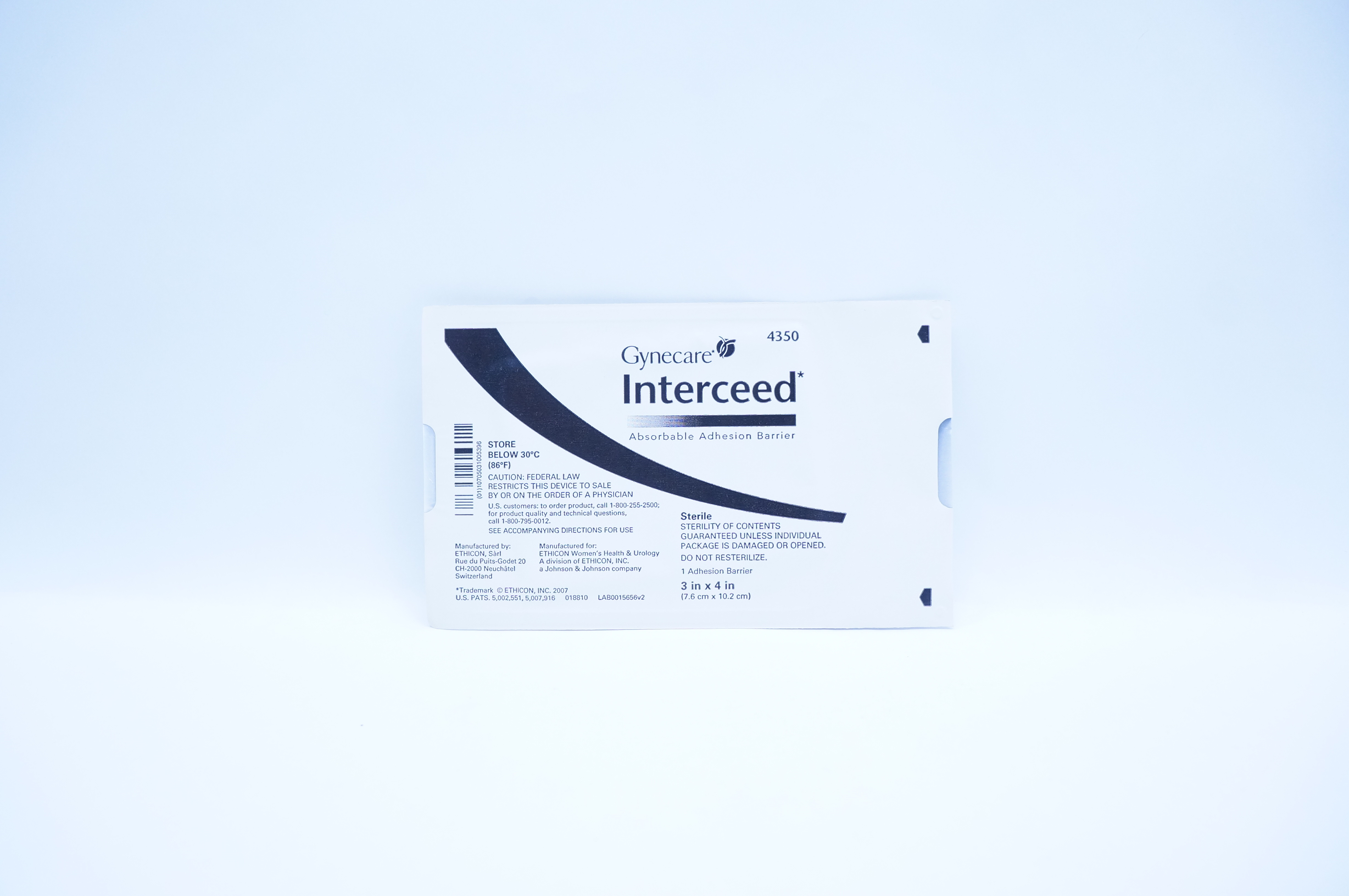 Interceed Ethicon 4350 Gynecare Interceed Absorbable Adhesive Barrier 3inch x ...