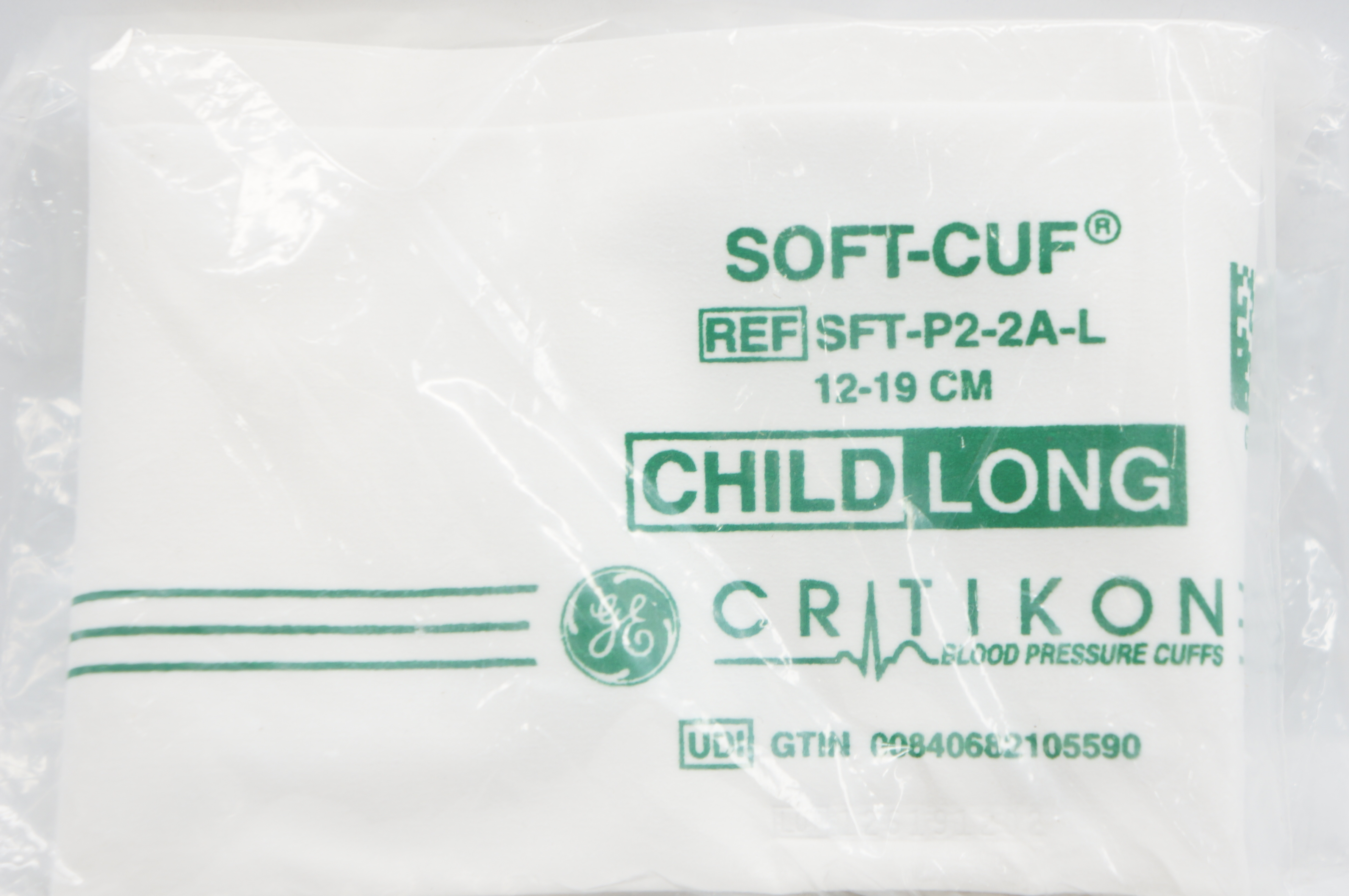 GE SFT-P2-2A-L Soft-Cuf Critikon Blood Pressure Cuffs, Child Long 12-19cm