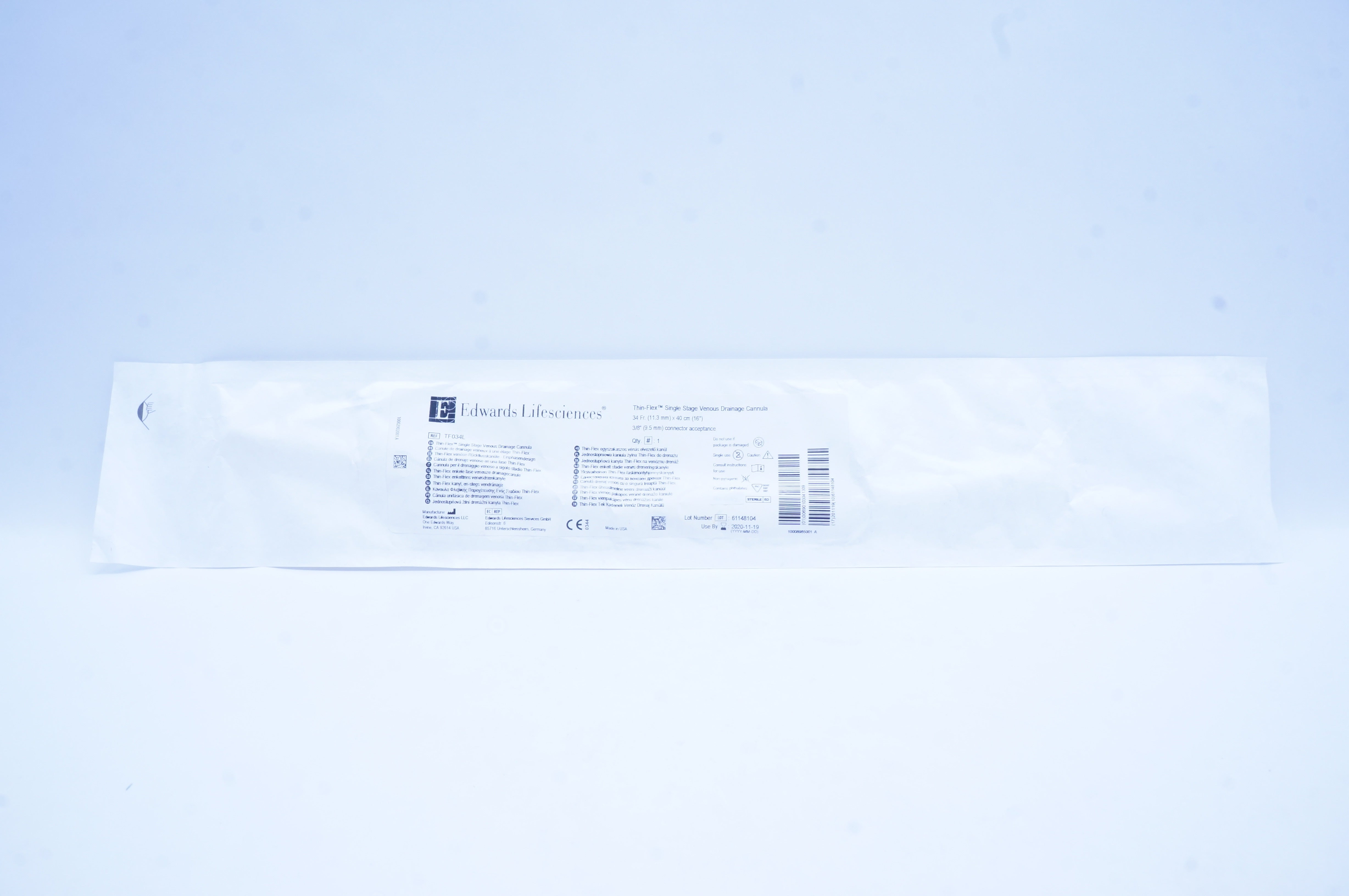 Edwards Lifesciences TF034L Thin-Flex Venous Drainage Cannula 34Fr x 40cm (x)
