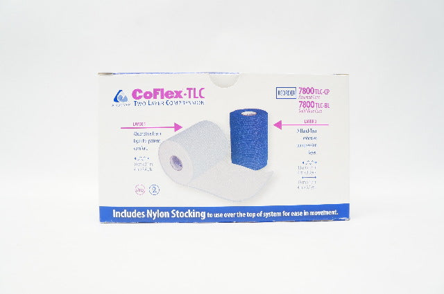 Andover Healthcare 7800TLC-BL CoFlex A Hand-Tear Cohesive Compression Layer Blue